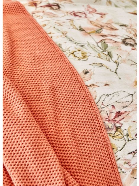 Набор постельное белье с пледом Karaca Home Elsira blush 2020-1, евро, персиковый, 7 предметов (svt-2000022238724) - фото 2