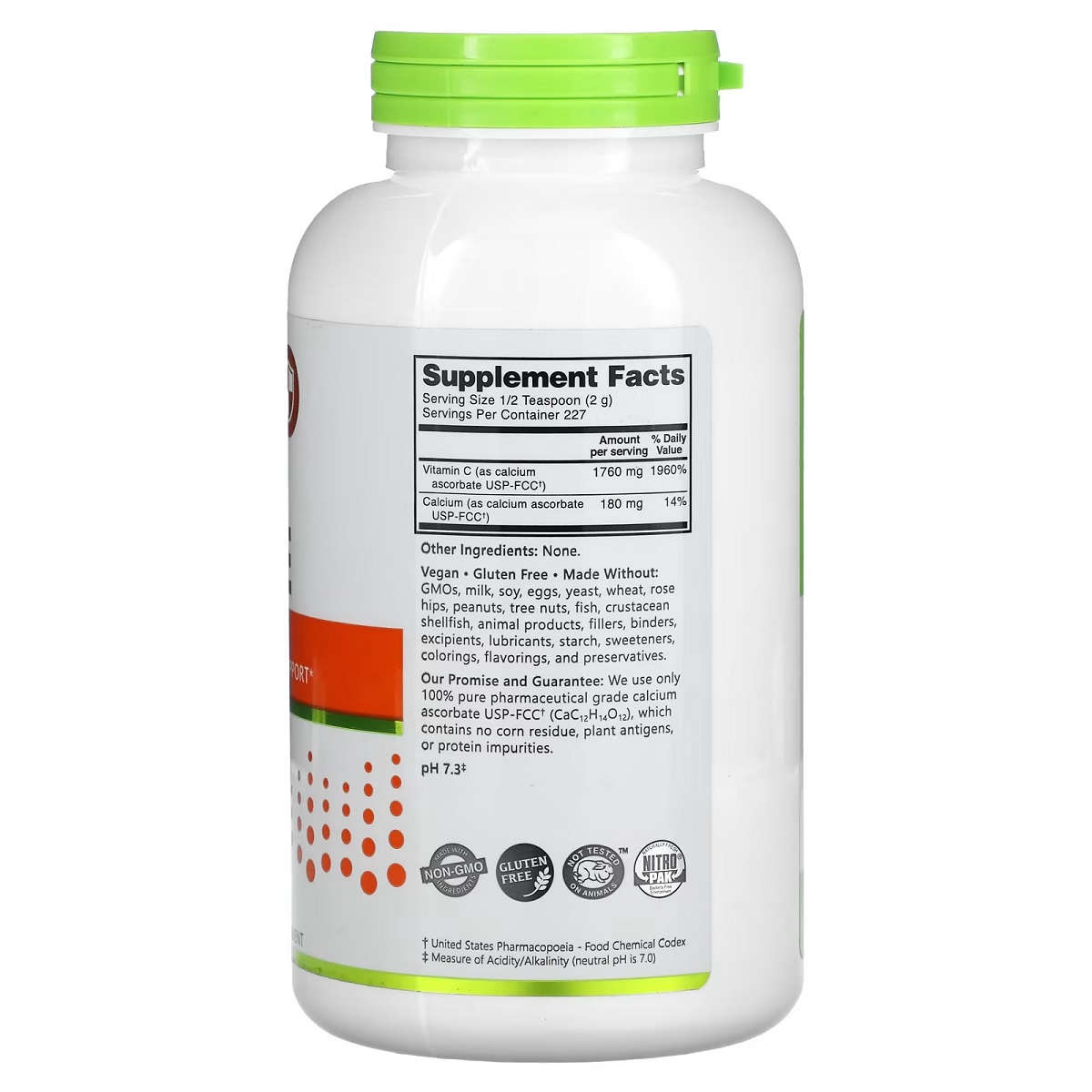 Аскорбат кальция NutriBiotic Immunity Calcium Ascorbate 454 г - фото 2