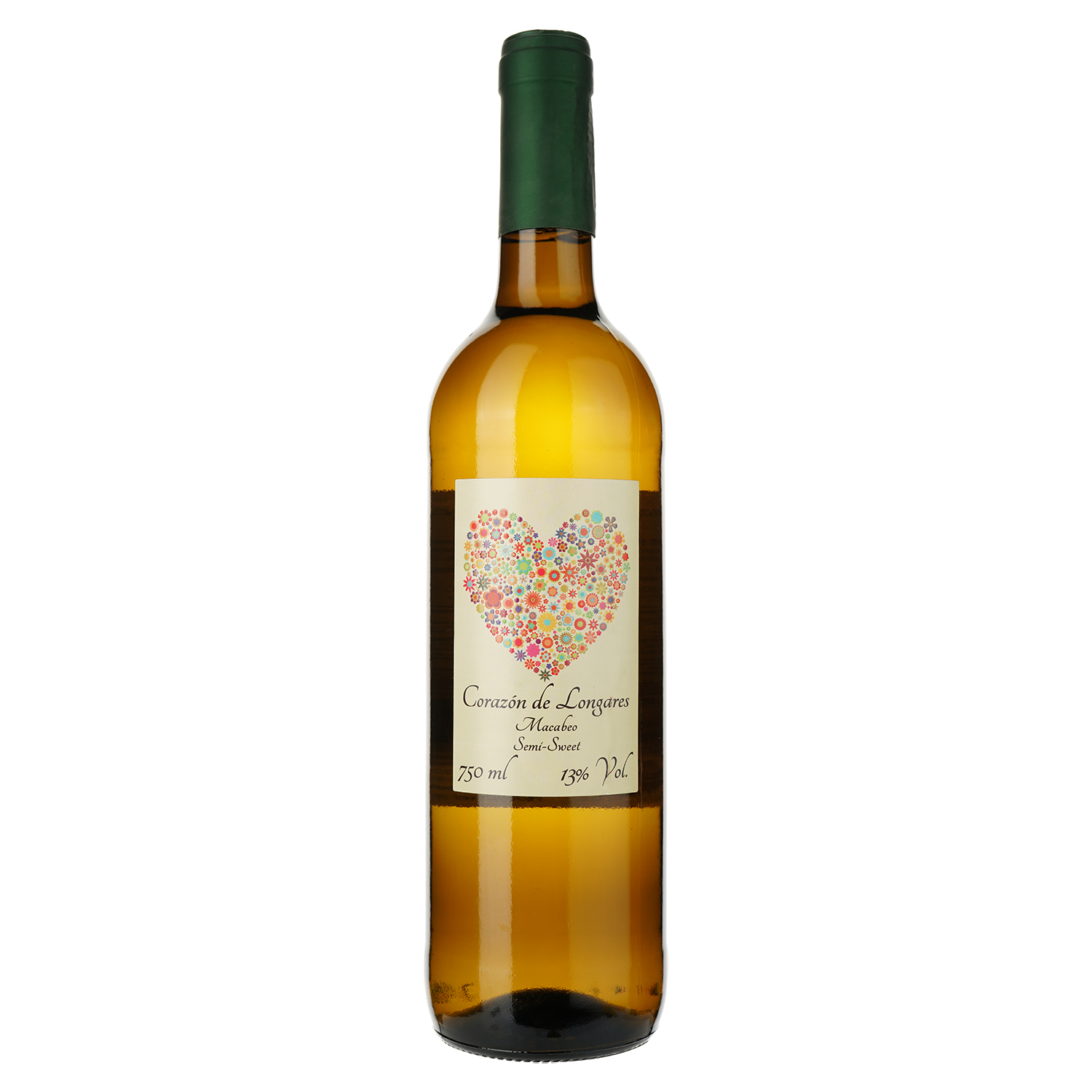 Вино Сorazon de Longares Macabeo, белое, полусладкое, 0,75 л - фото 1