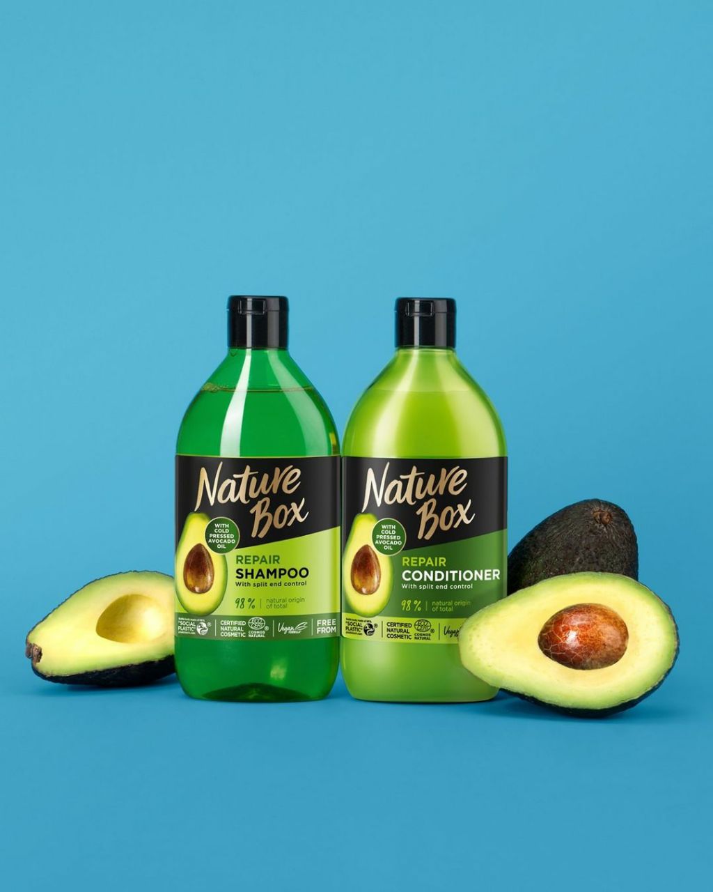 Шампунь Nature Box для відновлення волосся і проти посічених кінчиків, з олією авокадо холодного віджиму, 385 мл - фото 4