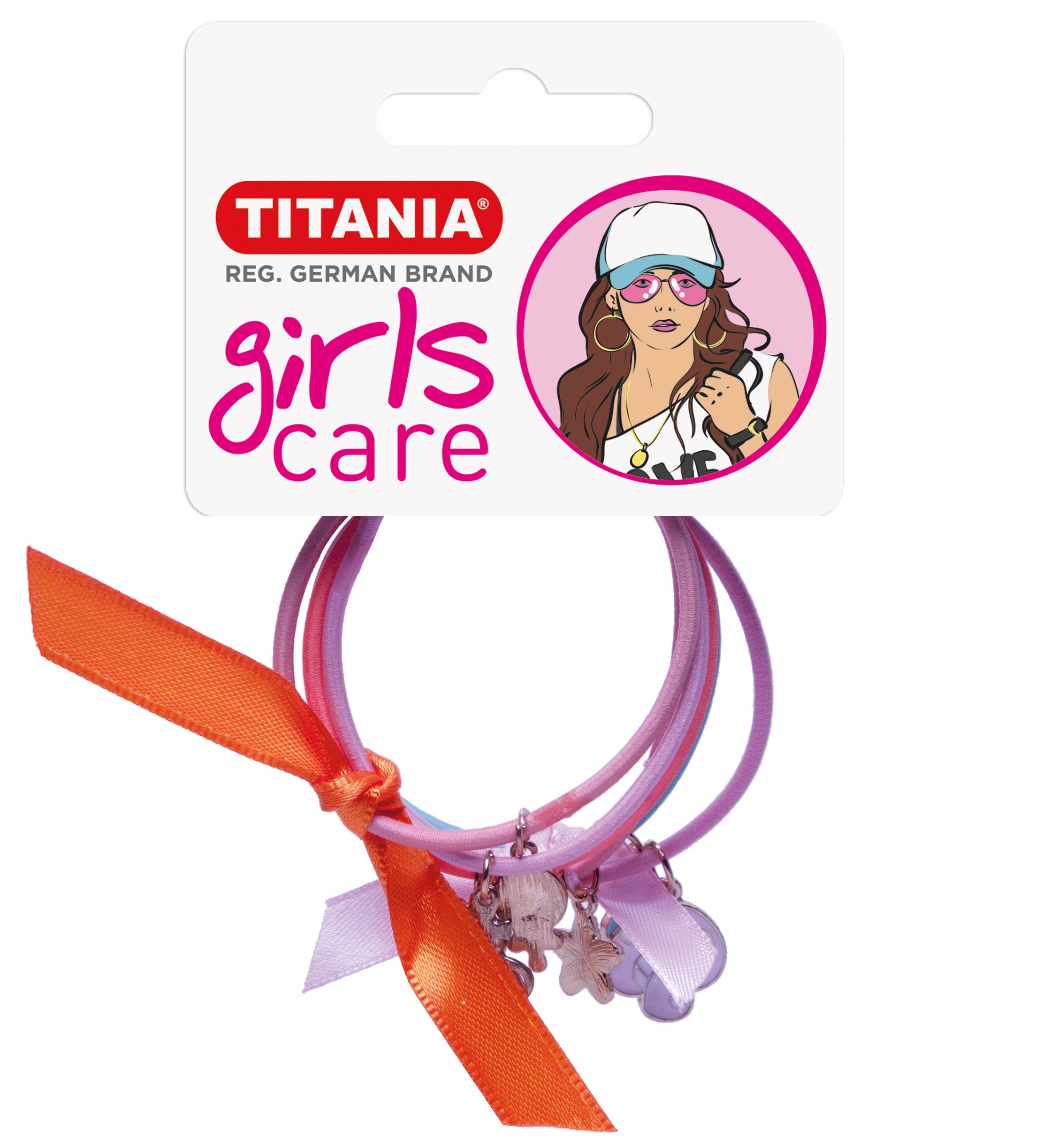 Набор резинок для волос Titania, 5 см, разноцветные, 2х3 шт. (8160 GIRL) - фото 1