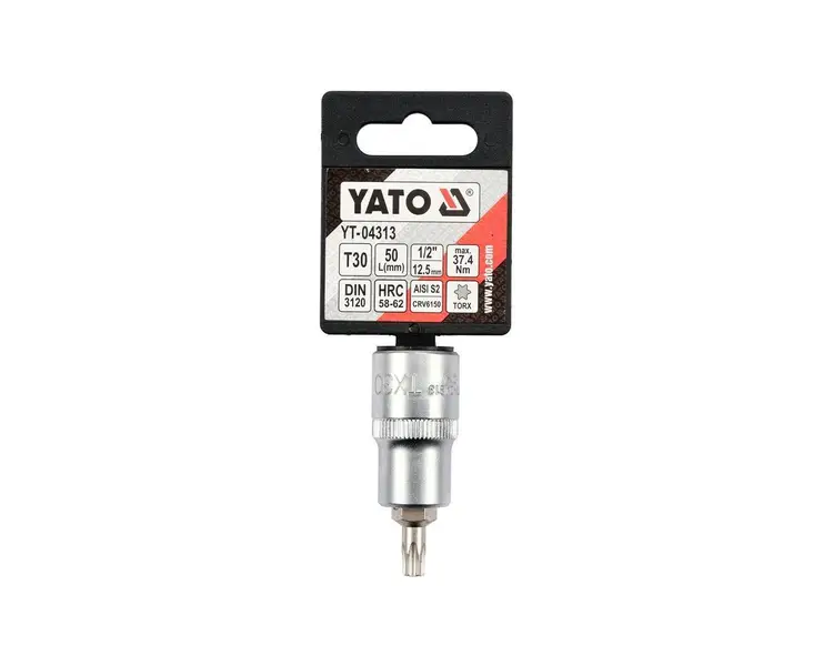 Головка торцевая Yato квадрат 1/2" TORX Т30 L=55 мм (YT-04313) - фото 3