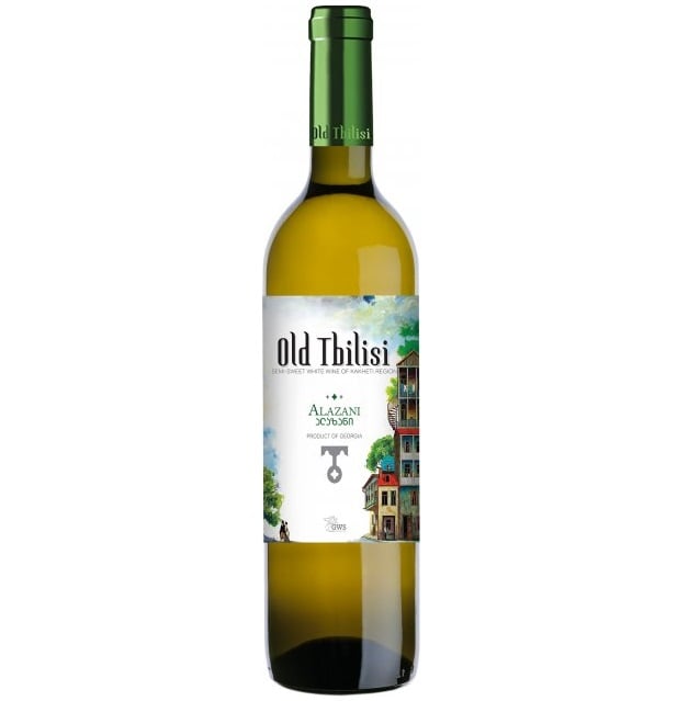 Вино Old Tbilisi Алазані, біле, напівсолодке, 12%, 0,75 л - фото 1