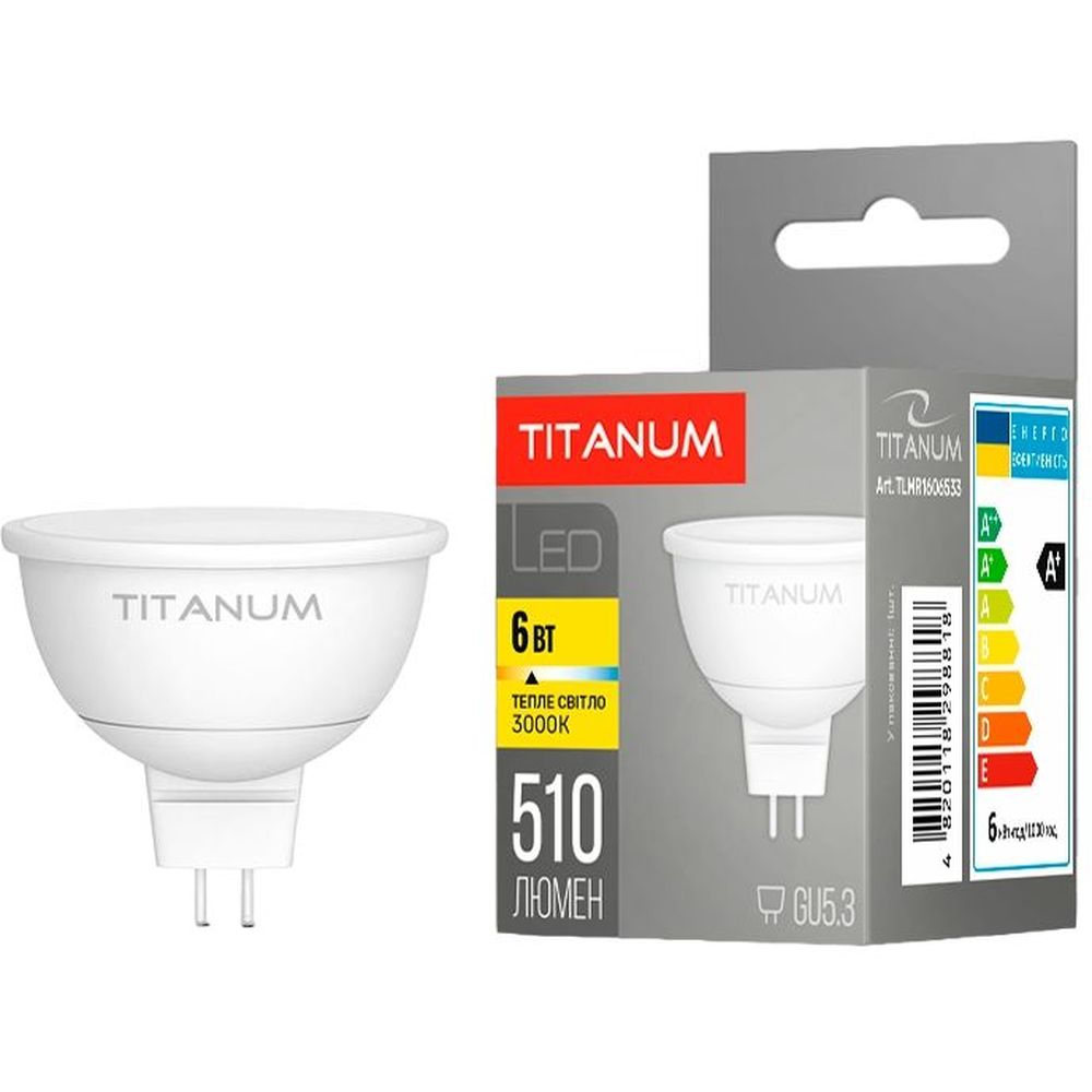 LED лампа Titanum MR16 6W GU5.3 3000K (TLMR1606533) - фото 1