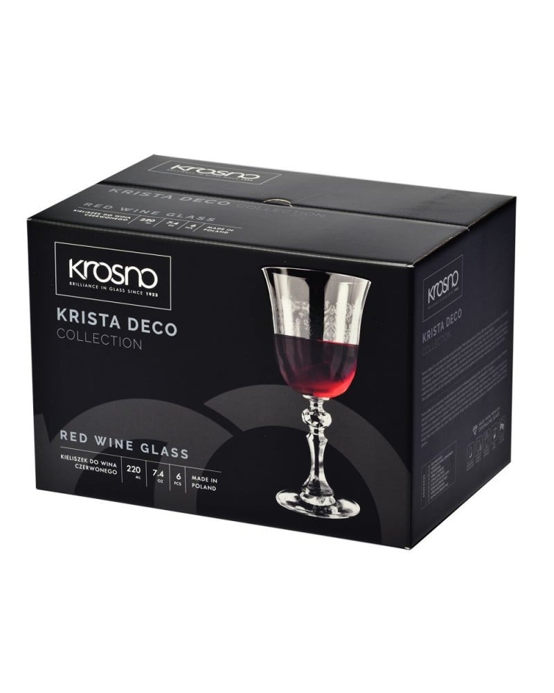 Набор бокалов для красного вина Krosno Krista Deco , стекло, 220 мл, 6 шт. (788067) - фото 3