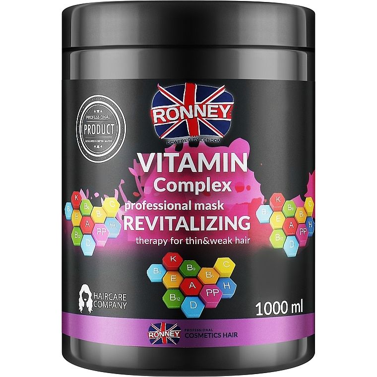 Маска для тонкого та ослабленого волосся Ronney Professional Vitamin Complex Revitalizing 1 л - фото 1