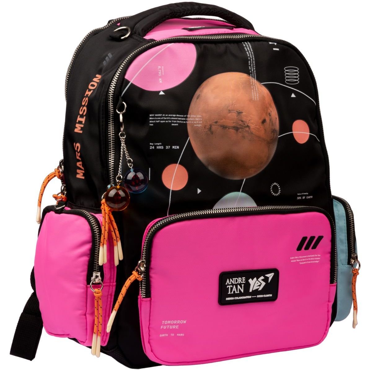 Рюкзак Yes TS-93 Andre Tan Space Pink, черный с розовым (559036) - фото 2