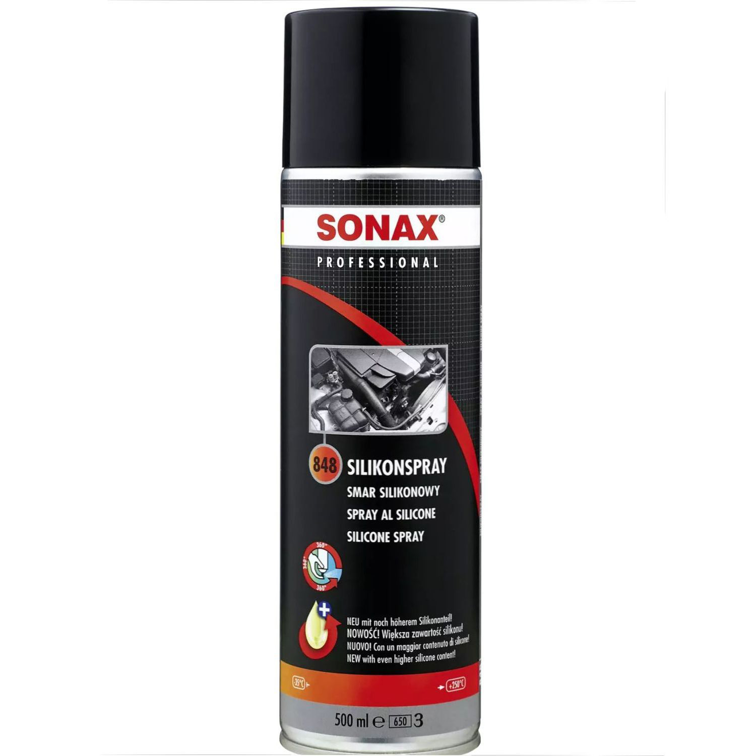 Смазочное масло силиконовое Sonax Profiline Professional SilikonSpray, 500 мл - фото 1