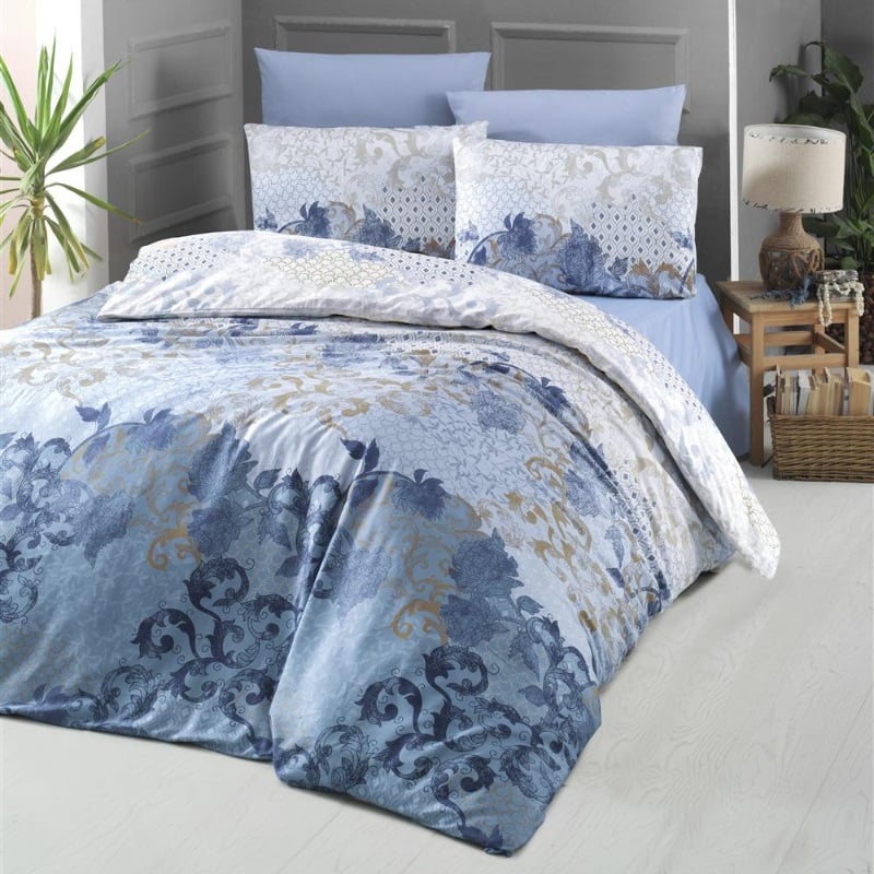 Комплект постельного белья Victoria Sateen Nerissa, 200х220, сатин, голубой (2200000553850) - фото 1
