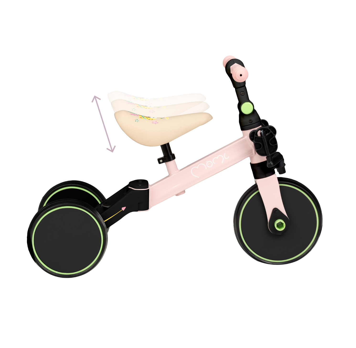 Дитячий біговел-велосипед MoMi LORIS 4 в 1, рожевий (ROBI00039) - фото 6