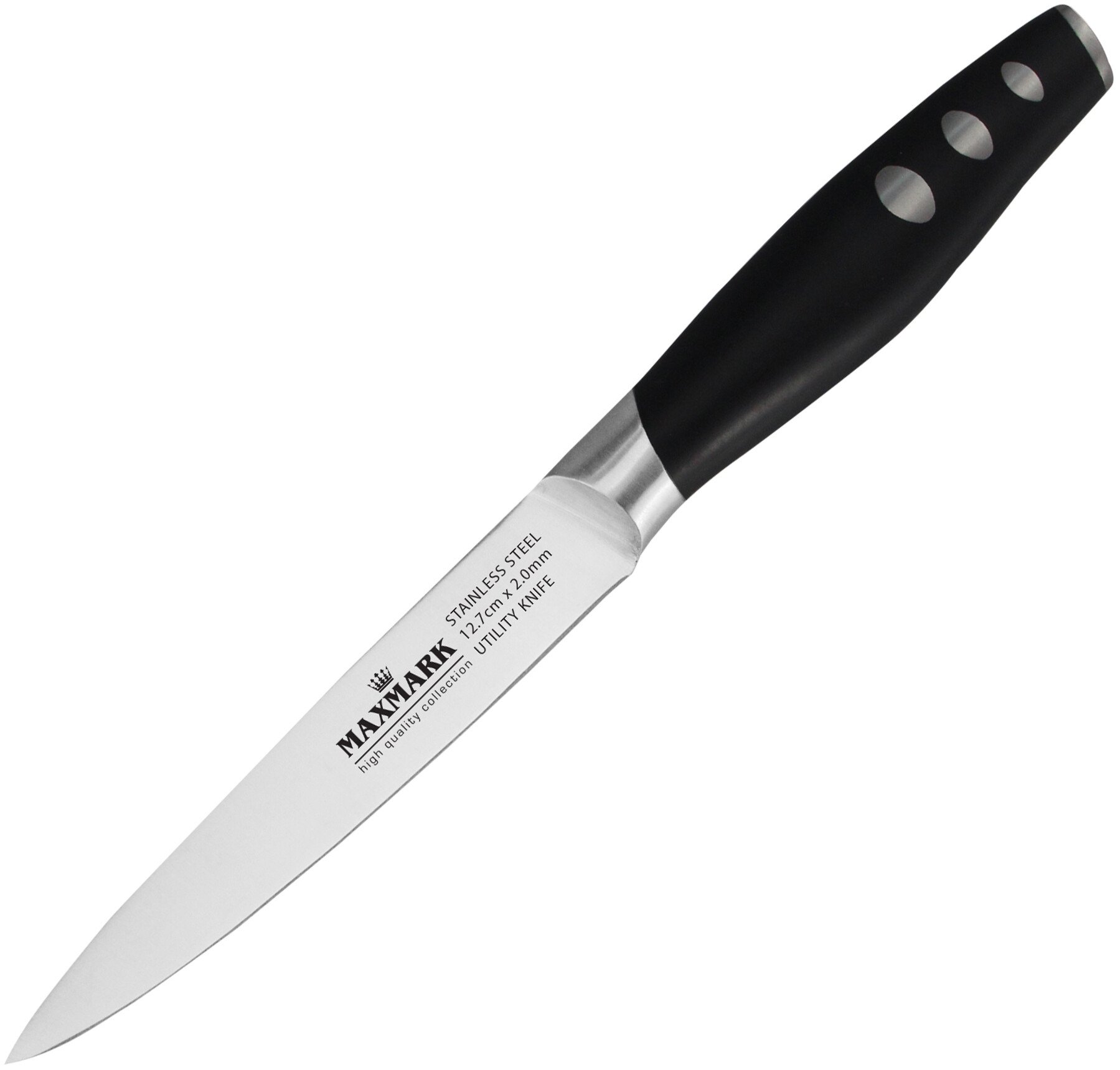 Кухонный нож Maxmark, универсальный, 12,7 см, серебристый с черным (MK-K22) - фото 1
