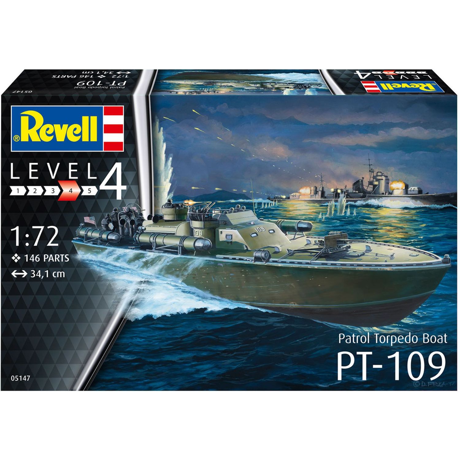 Сборная модель Revell Патрульный торпедный катер PT-109 уровень 4, масштаб 1:72, 146 деталей (RVL-05147) - фото 12