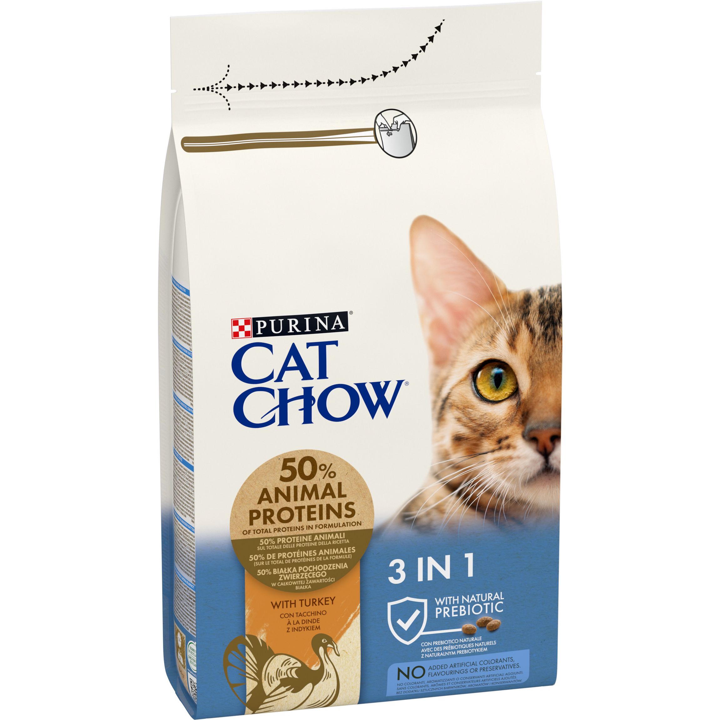 Сухой корм для кошек Cat Chow Feline 3-in-1 с курицей 1.5 кг - фото 3