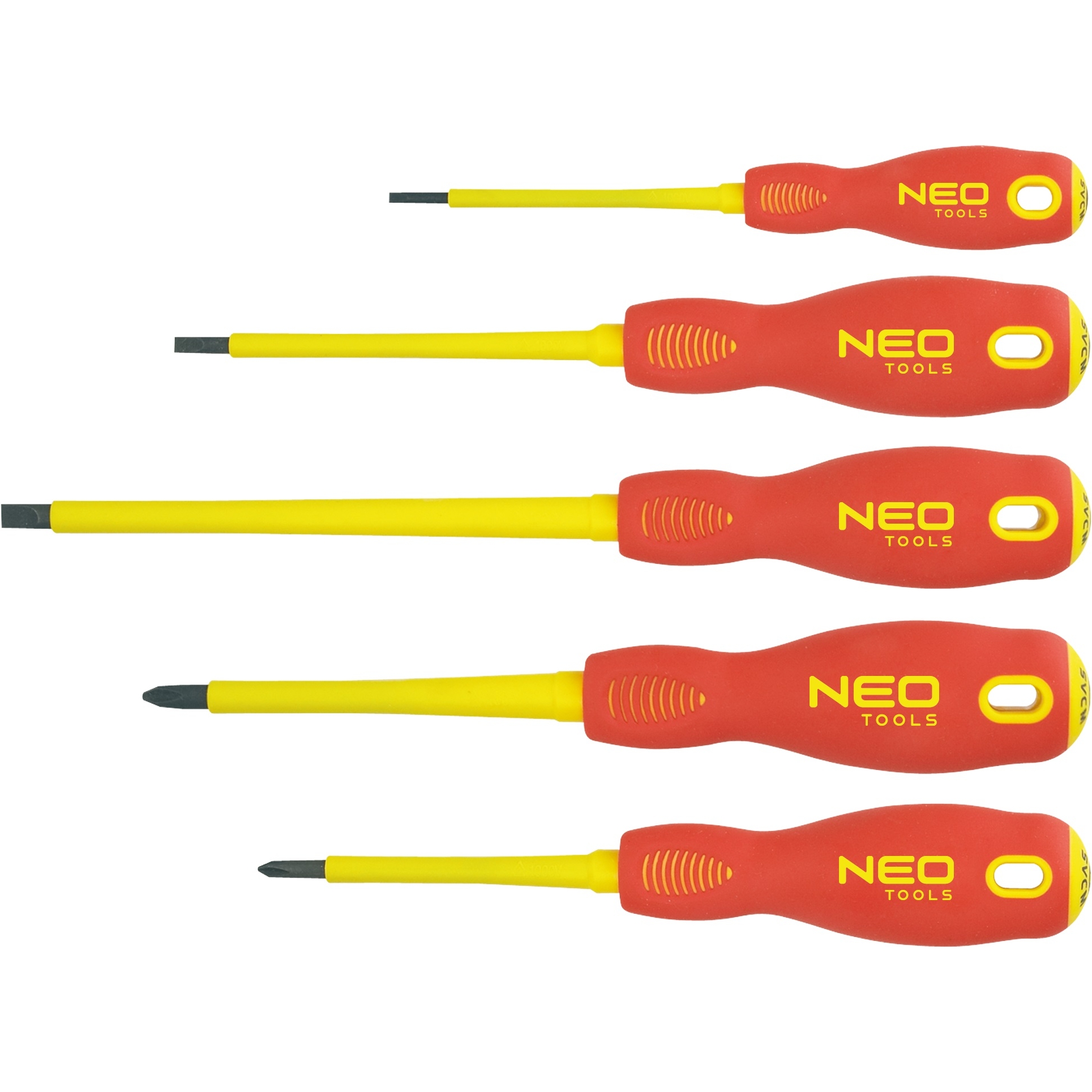 Набор отверток диэлектрических Neo Tools SL, PH, сталь CrMo 5 предметов (04-220) - фото 1