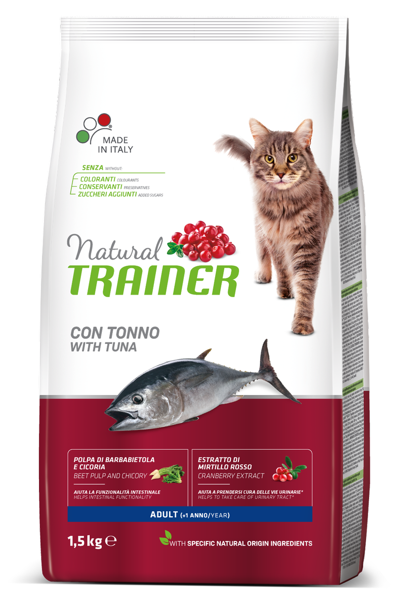 Сухой корм для кошек Trainer Natural Super Premium Adult with Tuna, с тунцом, 1.5 кг - фото 1