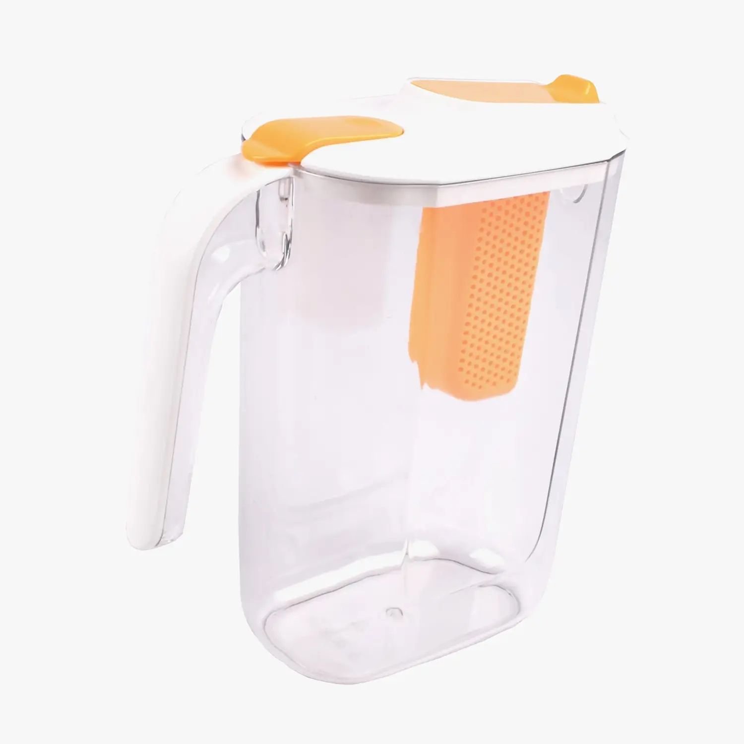 Набір для напоїв Supretto пластиковий глечик із фільтром і 4 склянки прозорий із помаранчевим (83890001) - фото 4