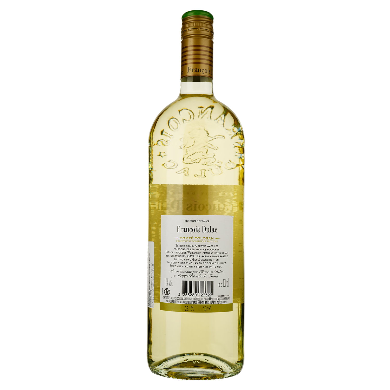 Вино Francois Dulac IGP Blanc Dry, 11%, 1 л - фото 2