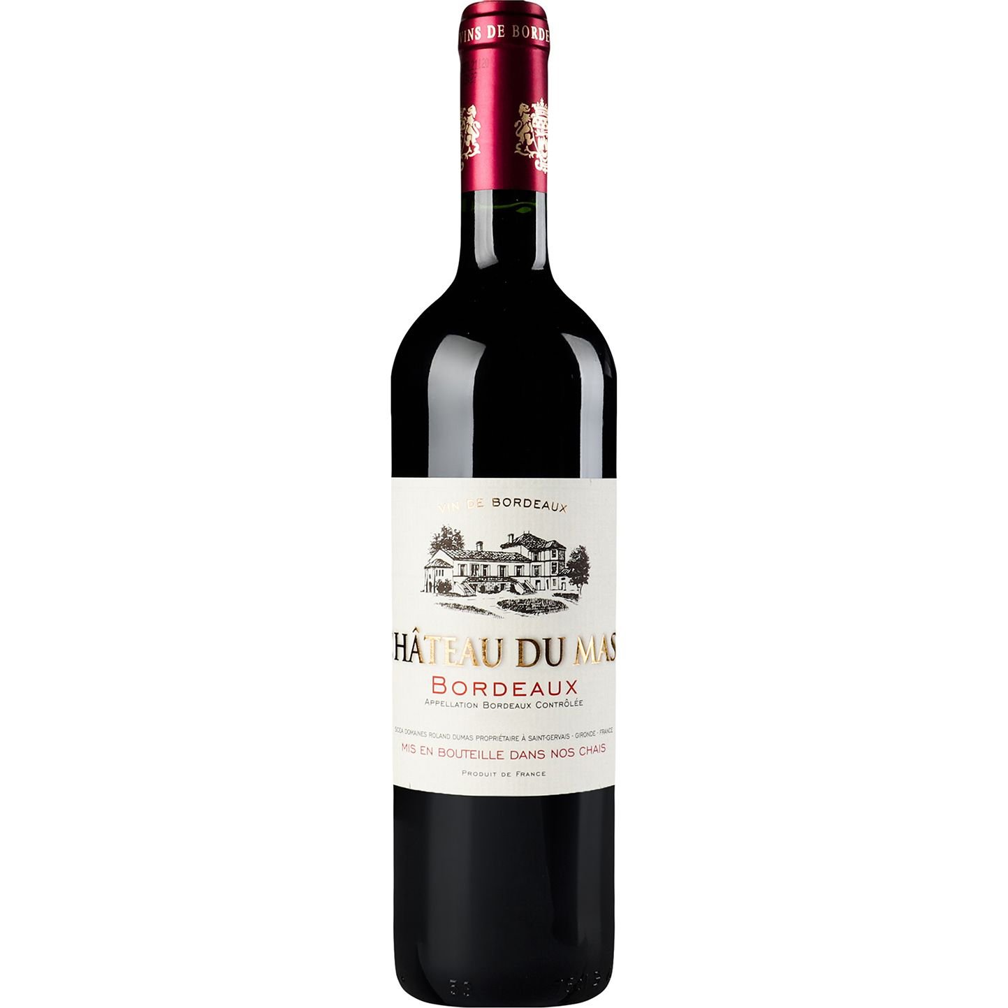 Вино Chateau du Mass Bordeaux rouge 13,5%, 0,75 л (553320) - фото 1