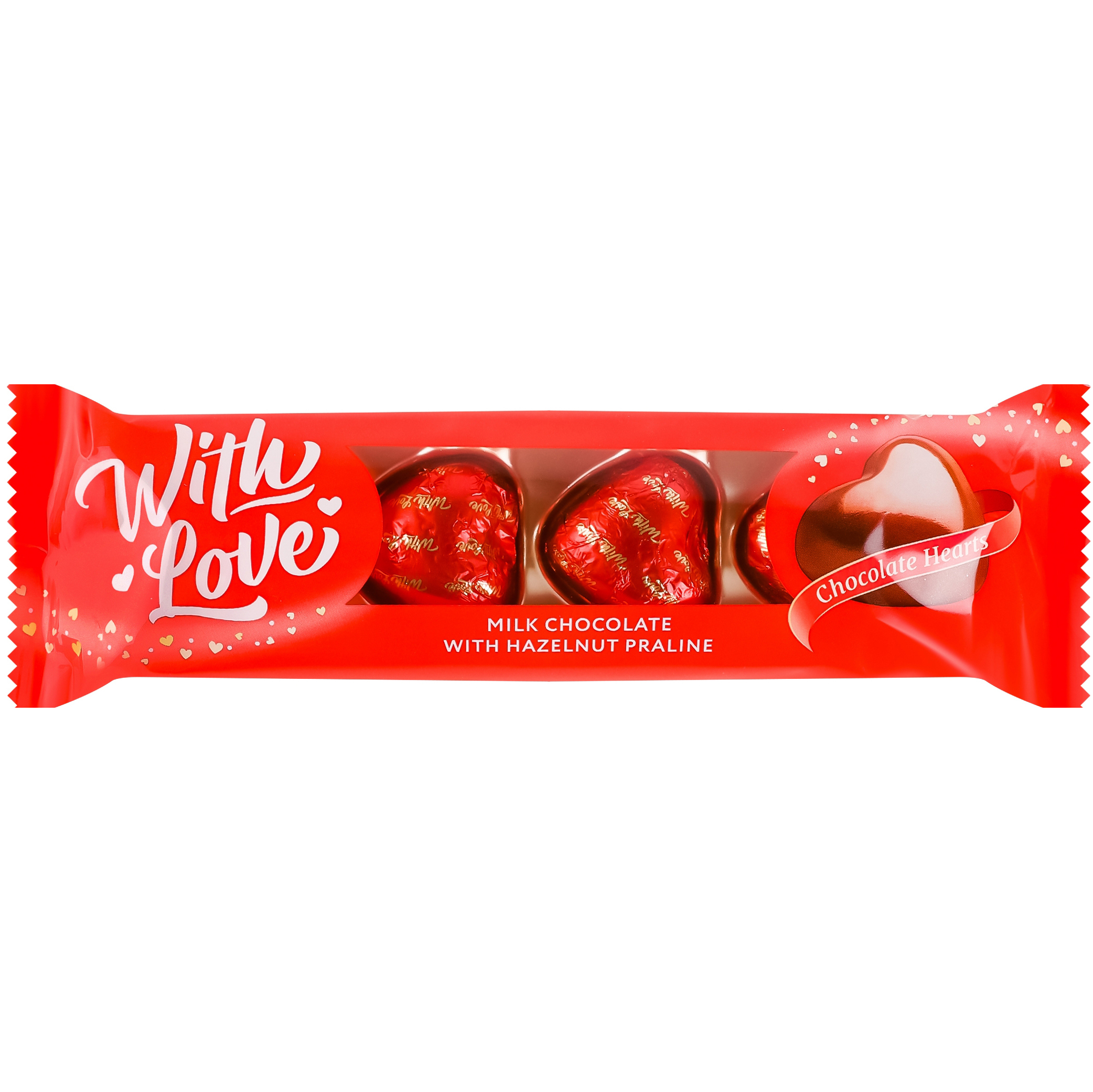 Цукерки шоколадні Любимов With Love з горіховим праліне у молочному шоколаді 34 г (947699) - фото 1
