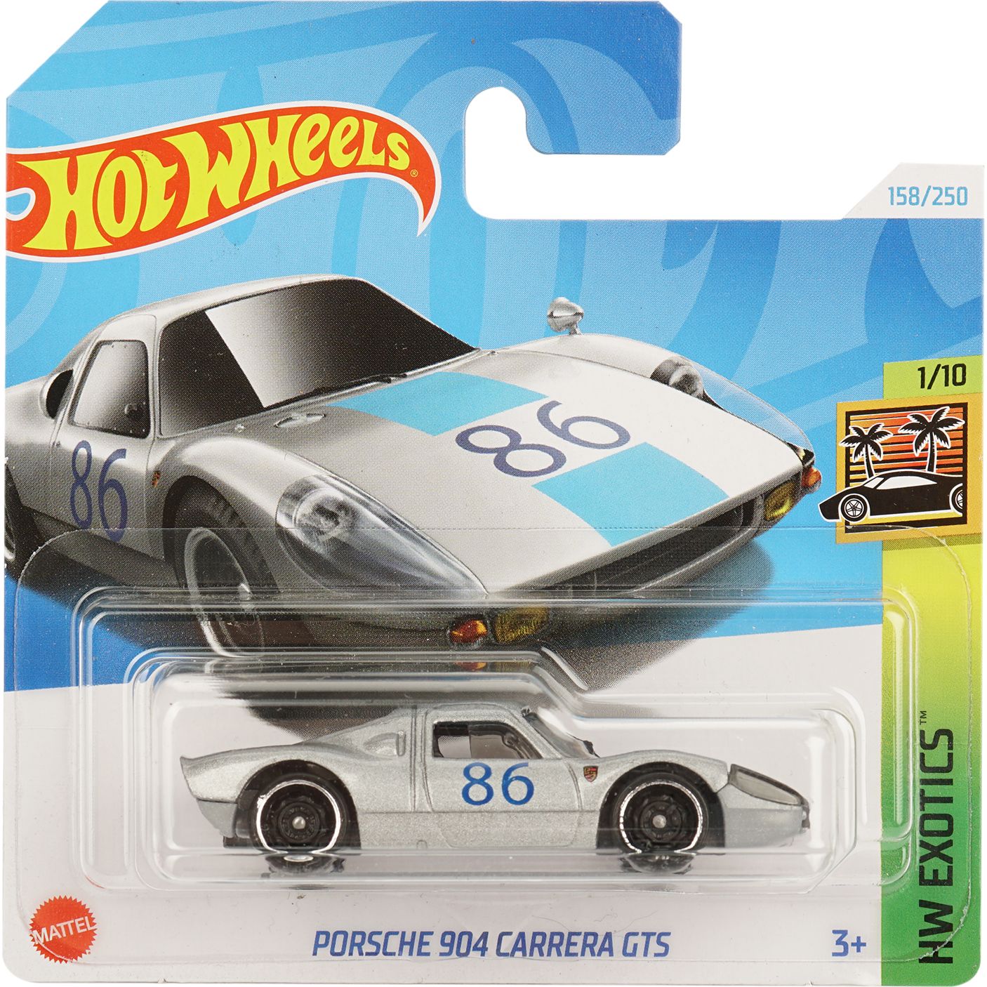 Базовая машинка Hot Wheels HW Exotics Porsche 904 Carrera GTS серебристая (5785) - фото 1