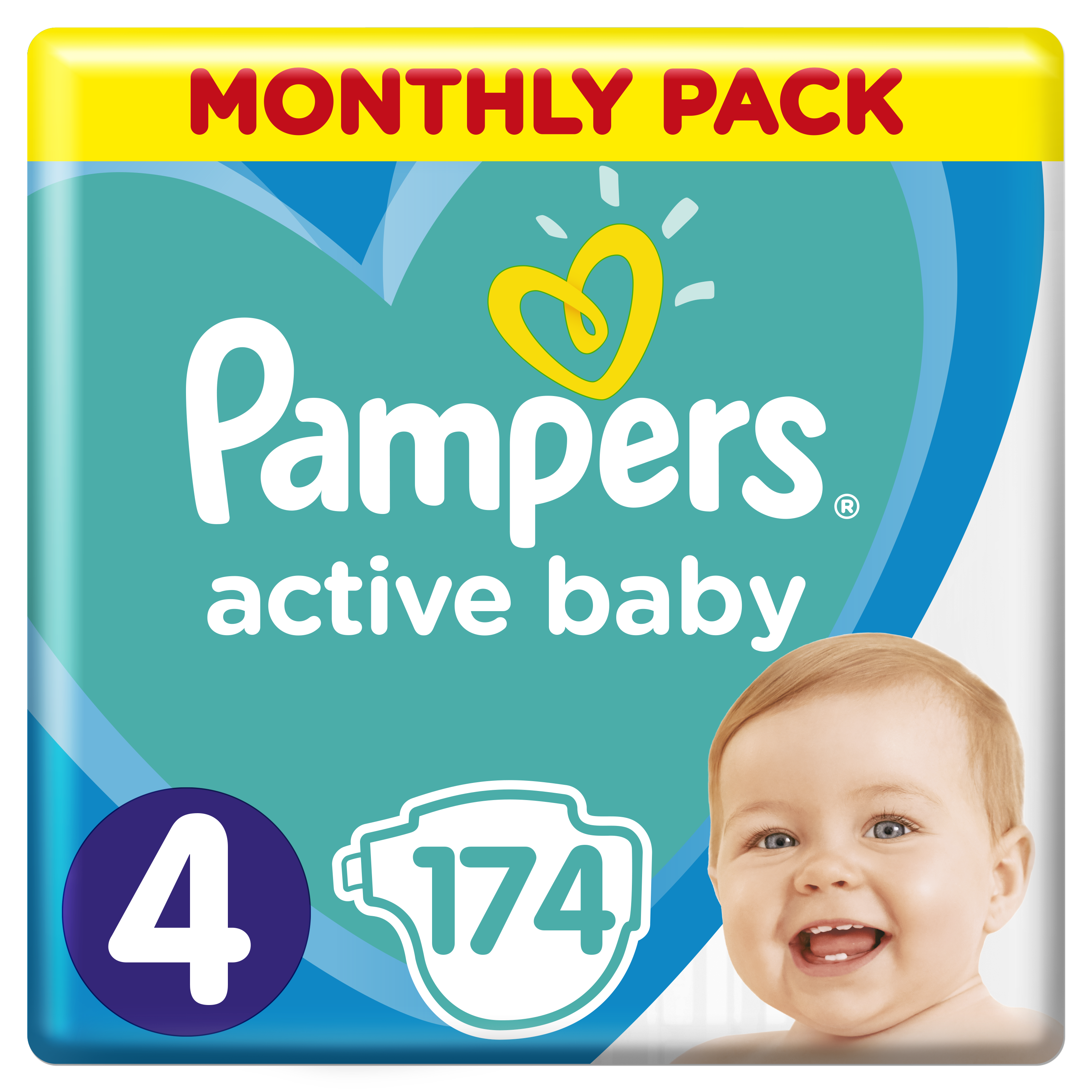 Подгузники Pampers Active Baby 4 (9-14 кг), 174 шт. - фото 1