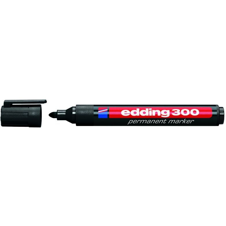 Маркер перманентний Edding Permanent конусоподібний 1.5-3 мм чорний (e-300/01) - фото 1