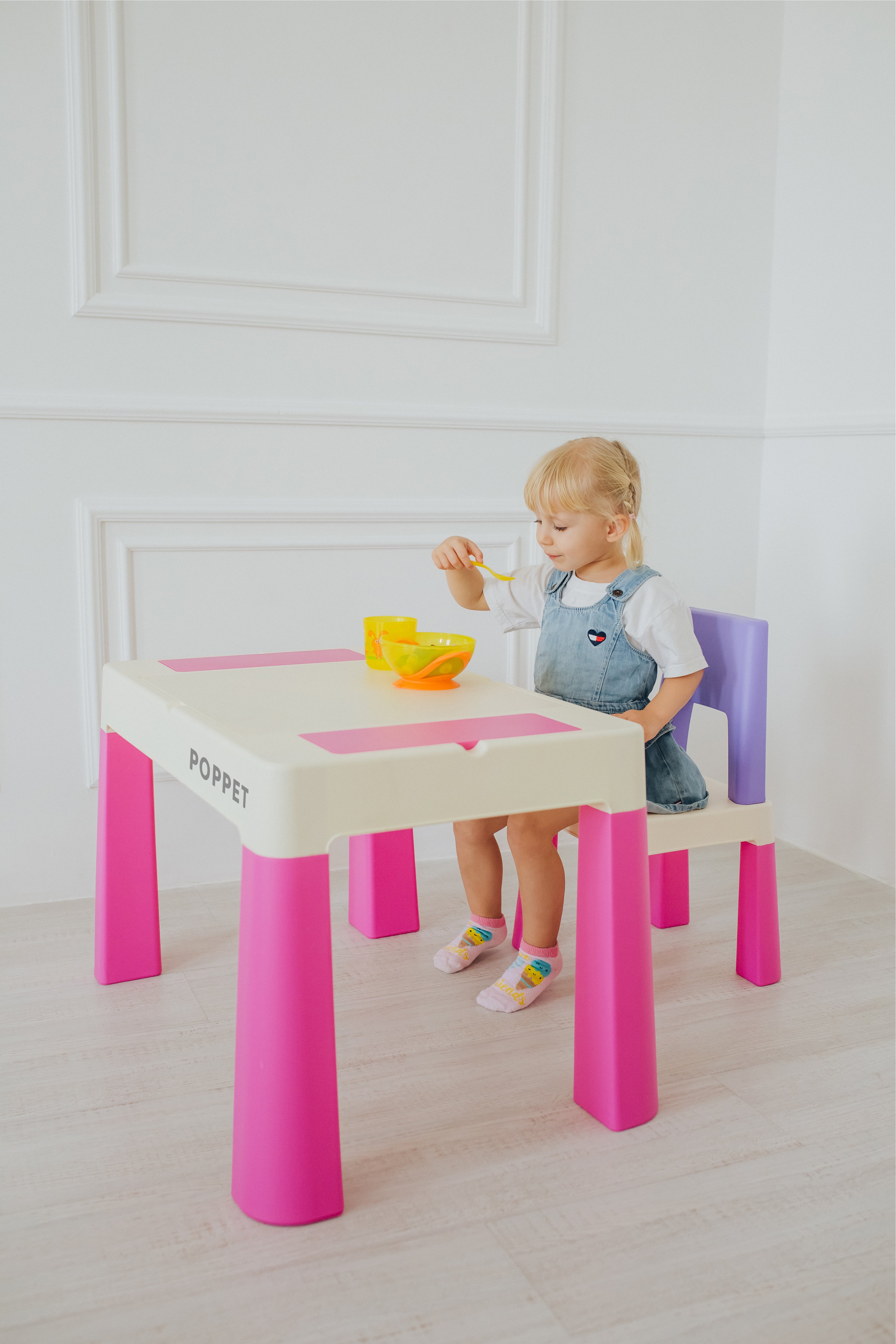 Комплект Poppet Столик Color Pink 5 в 1 + Стілець + Подушка на стілець + Набір фломастерів (PP-002P-G) - фото 10