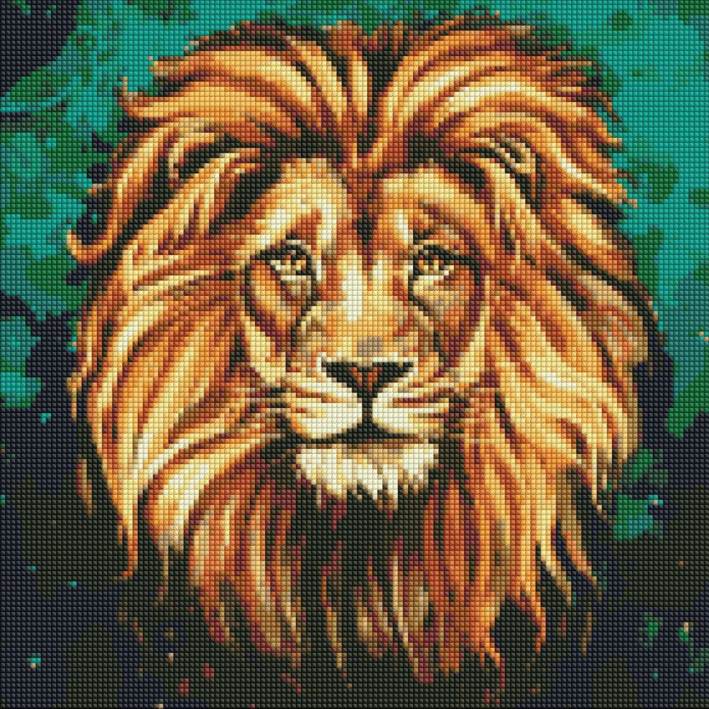 Набір з алмазною мозаїкою Ідейка Розкішний лев, 40х40 см (AMO7505) - фото 1