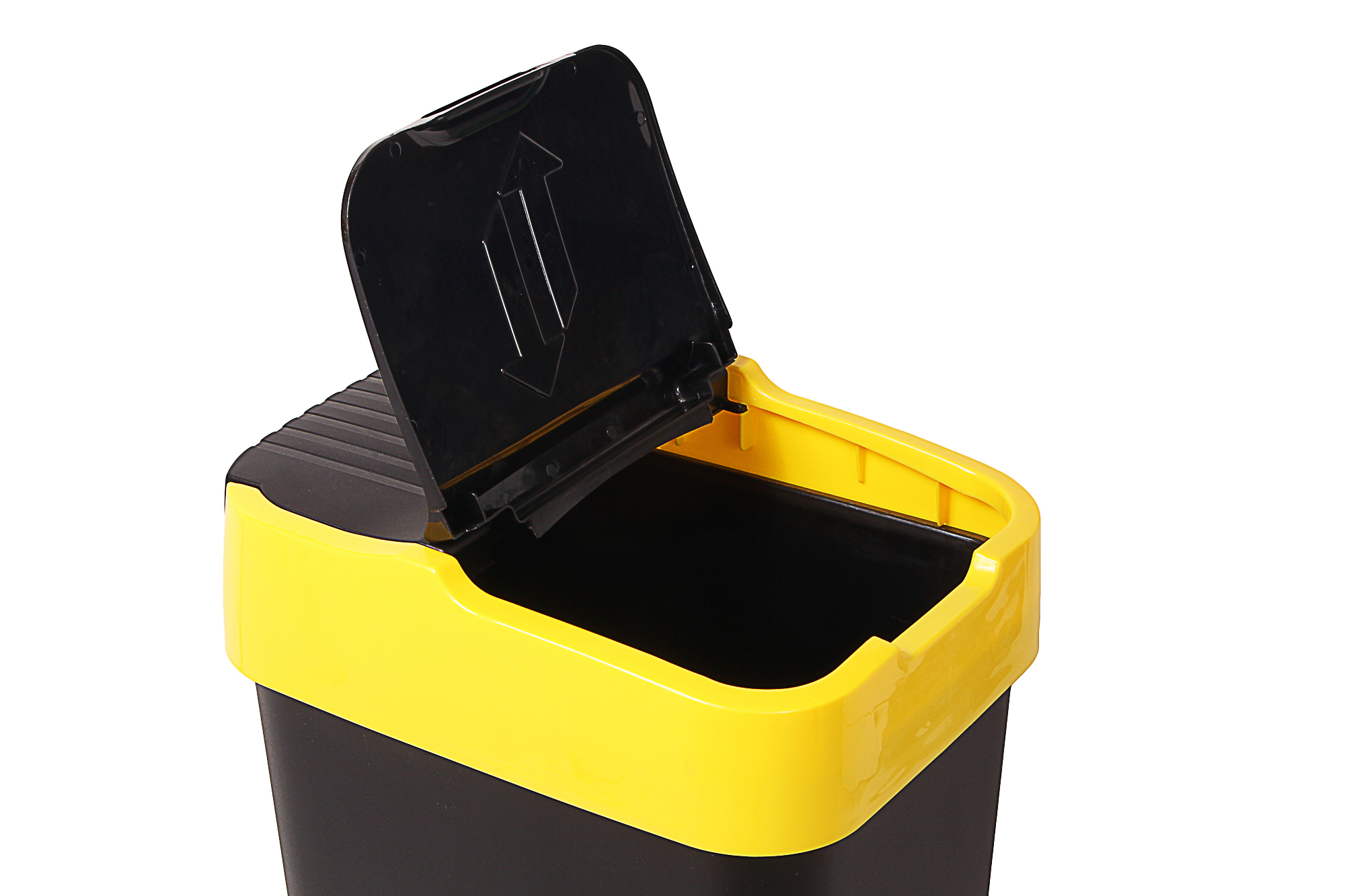 Відро для сміття з кришкою Heidrun Refuse, 60 л, чорний із жовтим (1345) - фото 4