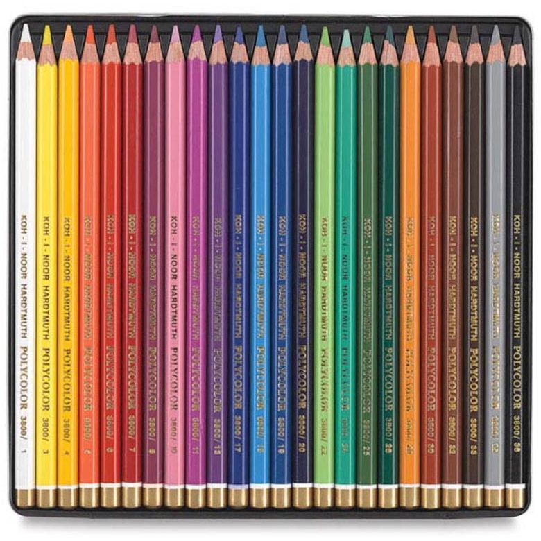 Олівці кольорові художні Koh-i-Noor Polycolor 24 шт. у металевій коробці (3824024002PL) - фото 2