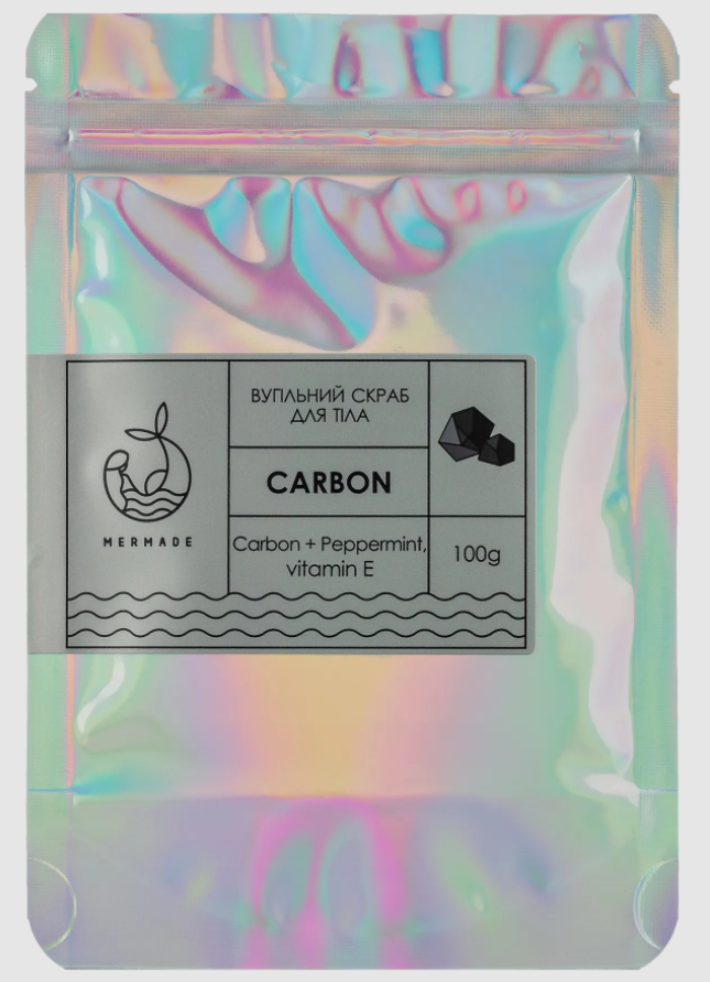 Скраб для тіла Mermade Carbon, вугільний, 100 г (MRS0007M) - фото 1
