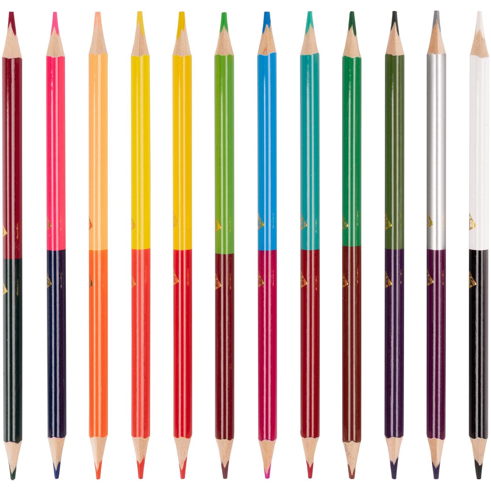 Цветные карандаши Yes Line Friends. Choco love двухсторонние 12 шт. 24 цвета (290746) - фото 2