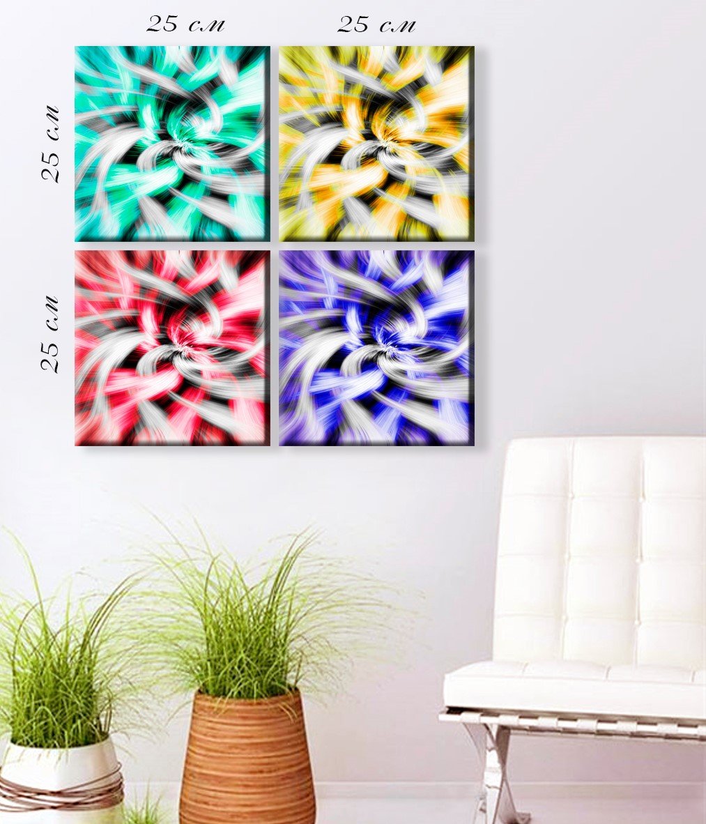 Модульная картина на холсте Art-Life, 4 части, разноцвет (39C-31-4р-25х25) - фото 1