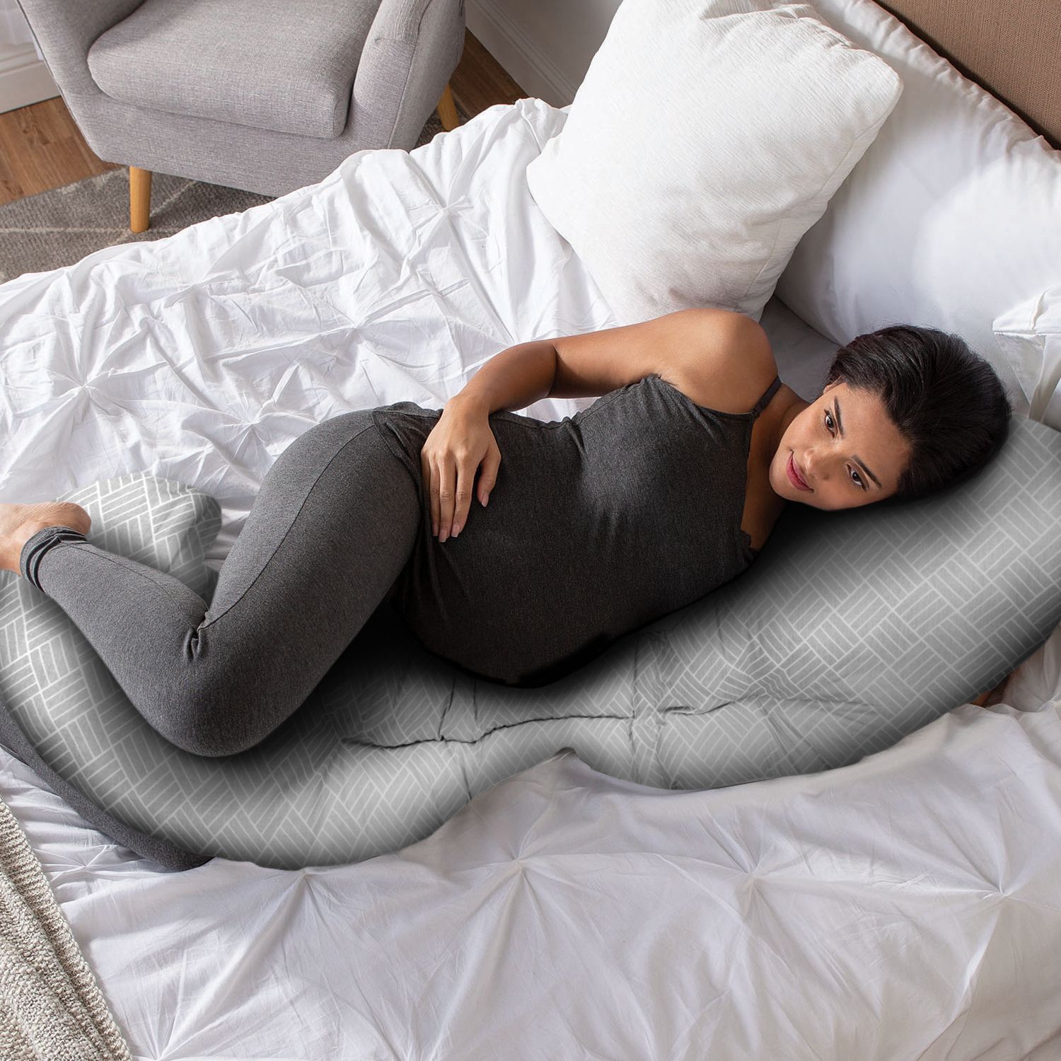 Подушка для вагітних Chicco Boppy Total Body сіра (79923.37) - фото 2