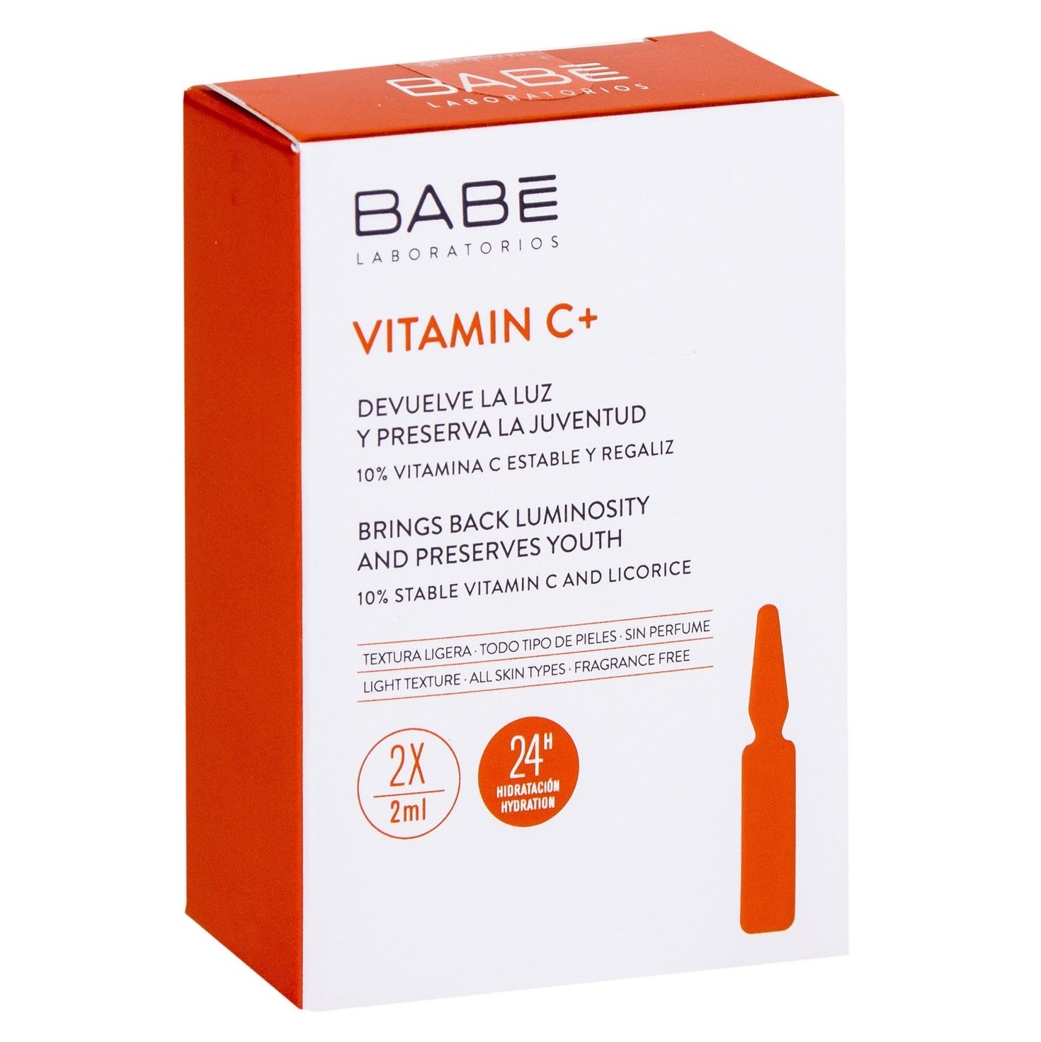 Ампулы-концентрат Babe Laboratorios Vitamin C + Babe для депигментации с антиоксидантным эффектом, 2 x 2 мл (8436571630360) - фото 1