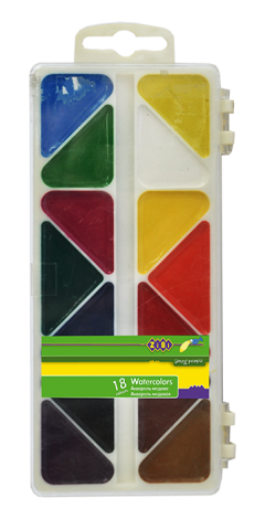 Акварельні фарби ZiBi Kids Line, 18 кольорів, білий (ZB.6523) - фото 1