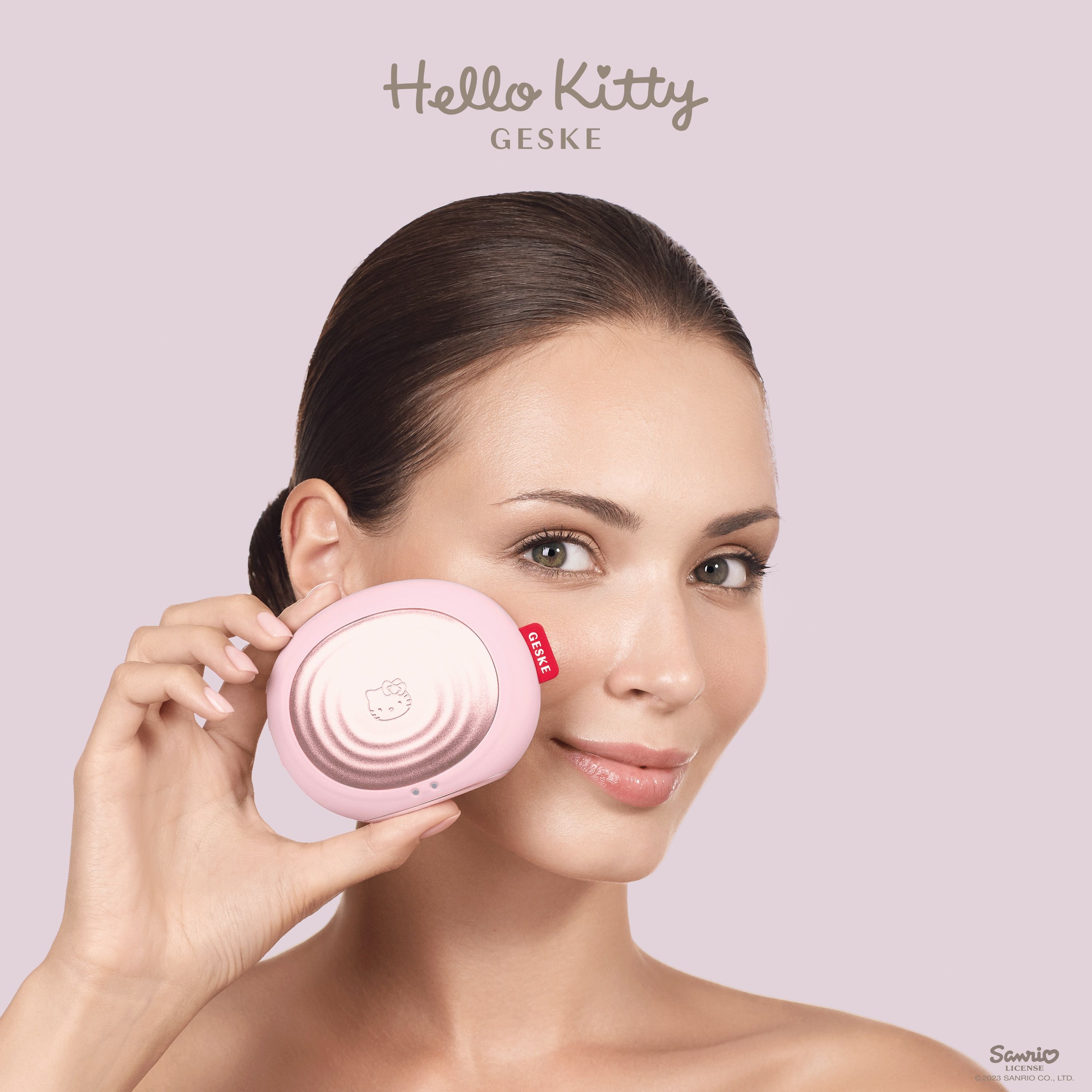 Електронна звукова термо щітка для обличчя GESKE Sonic Thermo Facial Brush 5 в 1 by Hello Kitty рожева - фото 7