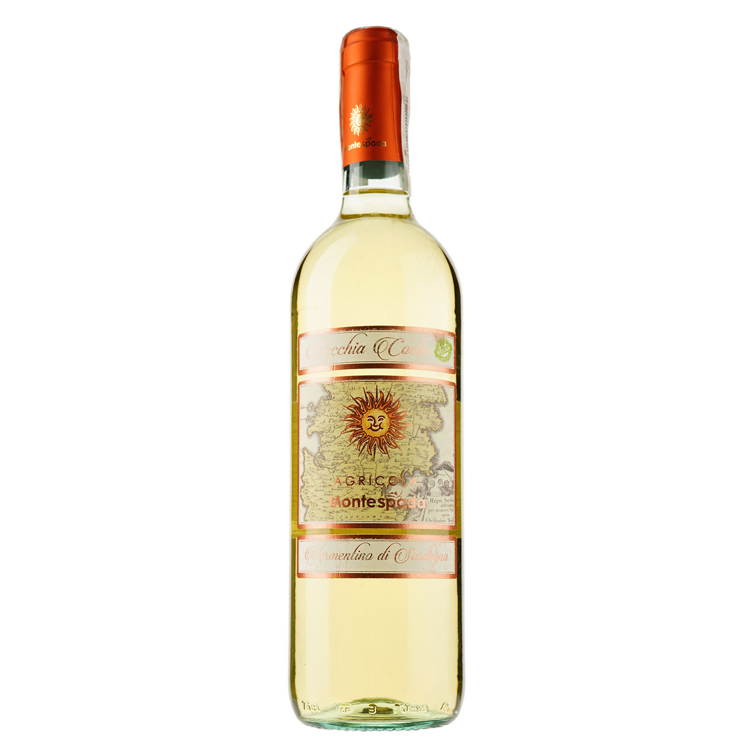 Вино Montespada Vecchia Costa Vermentino di Sardegna DOC 2017, біле, сухе, 12,5%, 0,75 л - фото 2