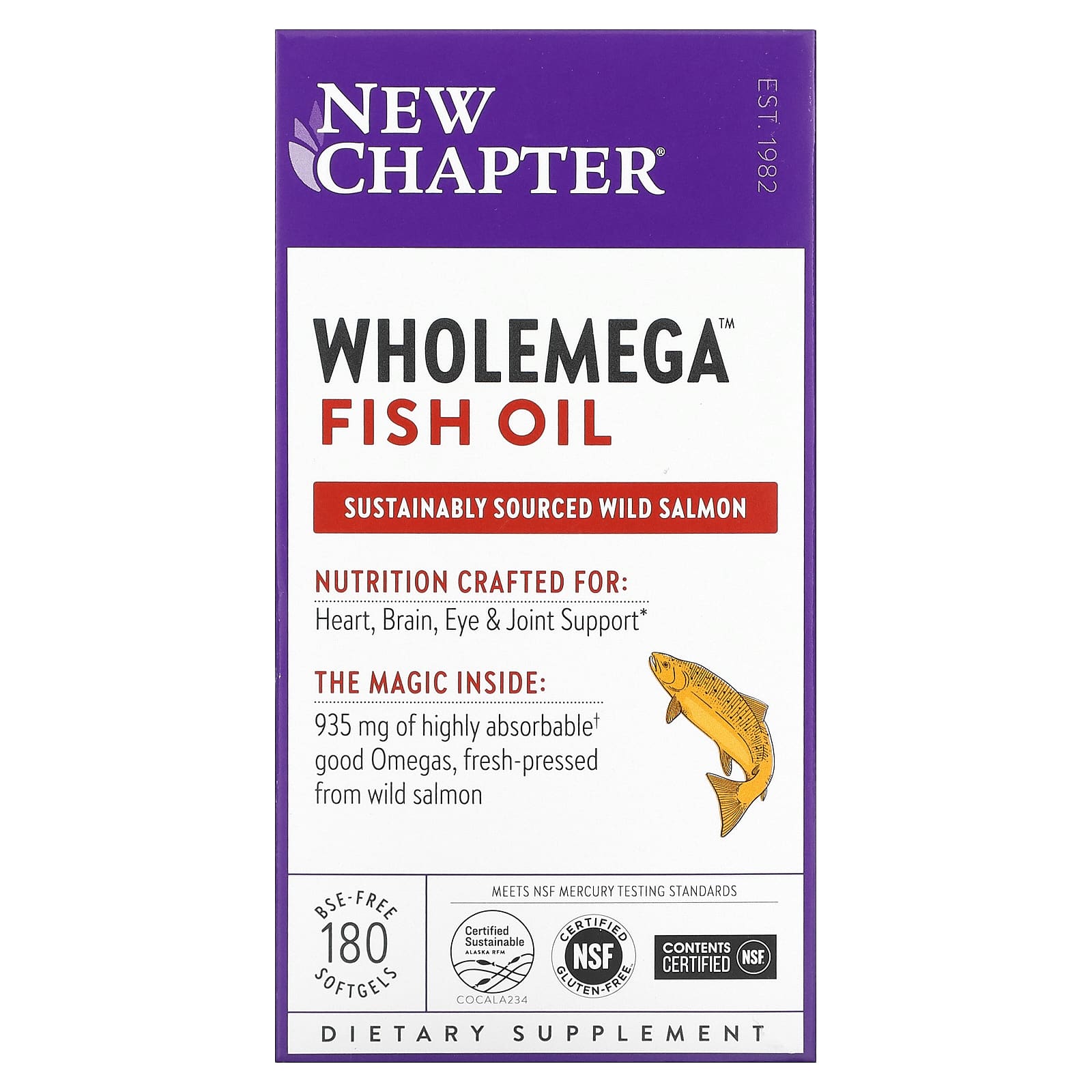 Риб’ячий жир New Chapter Wholemega Alaskan Salmon Oil 1000 мг 180 капсул - фото 2