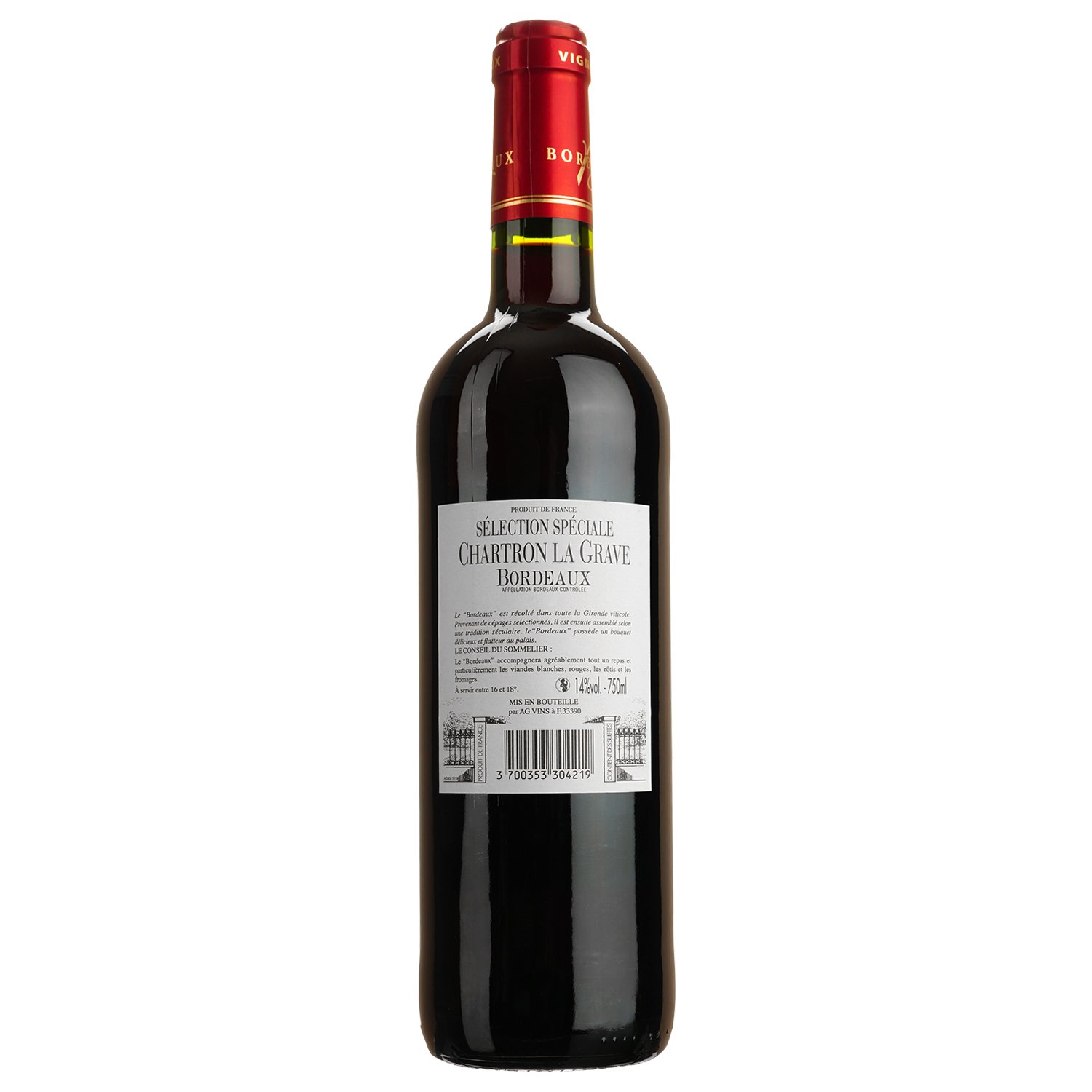 Вино Chartron La Grave Bordeaux AOP, червоне, сухе, 0,75 л - фото 2