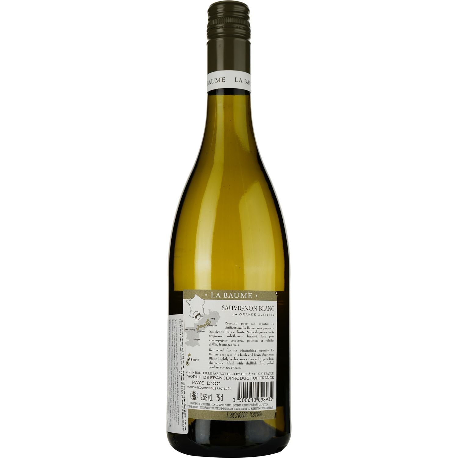 Вино Domaine De La Baume Grande Olivette Sauvignon Blanc IGP Pays d'Oc 2022 белое сухое 0.75 л - фото 2