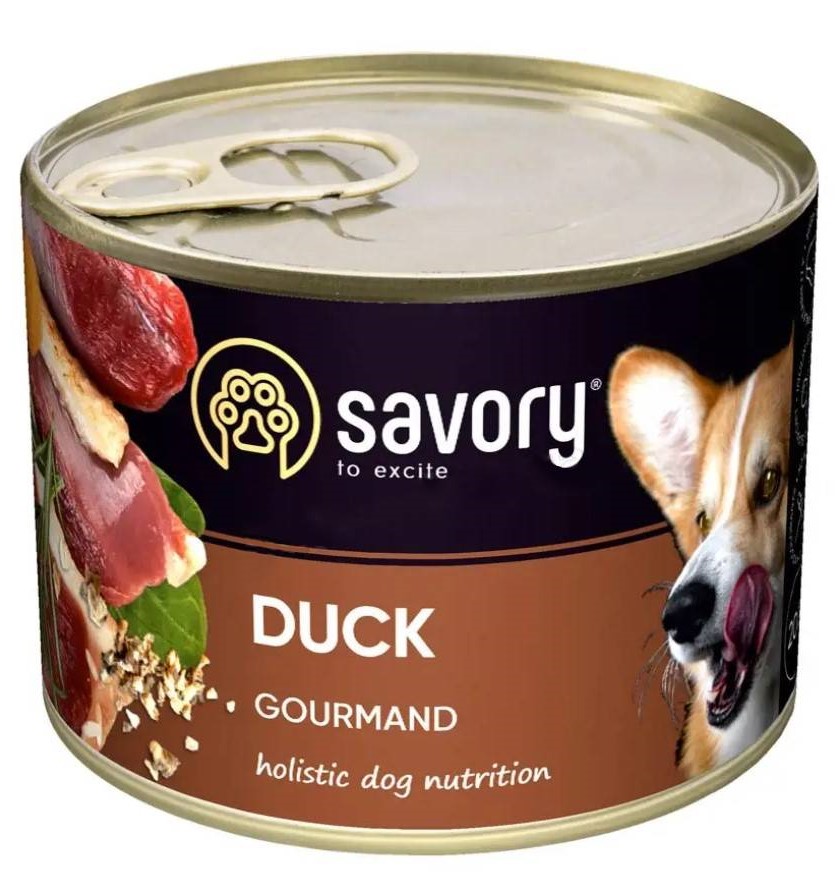 Влажный корм для взрослых собак всех пород Savory Dog Gourmand, с уткой, 200 г - фото 1