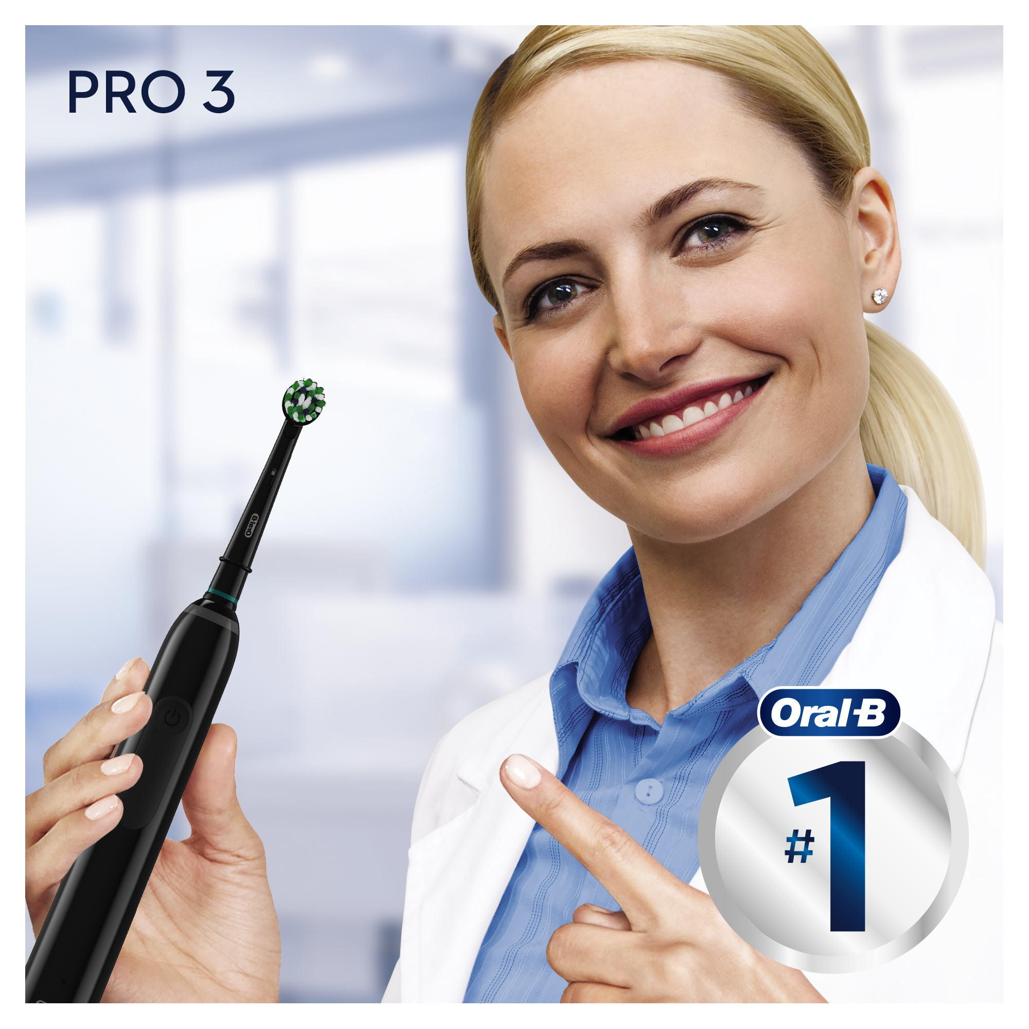Набор электрических зубных щёток Oral-B Pro 3 3900 СrossAсtion, Черная и Белая - фото 11
