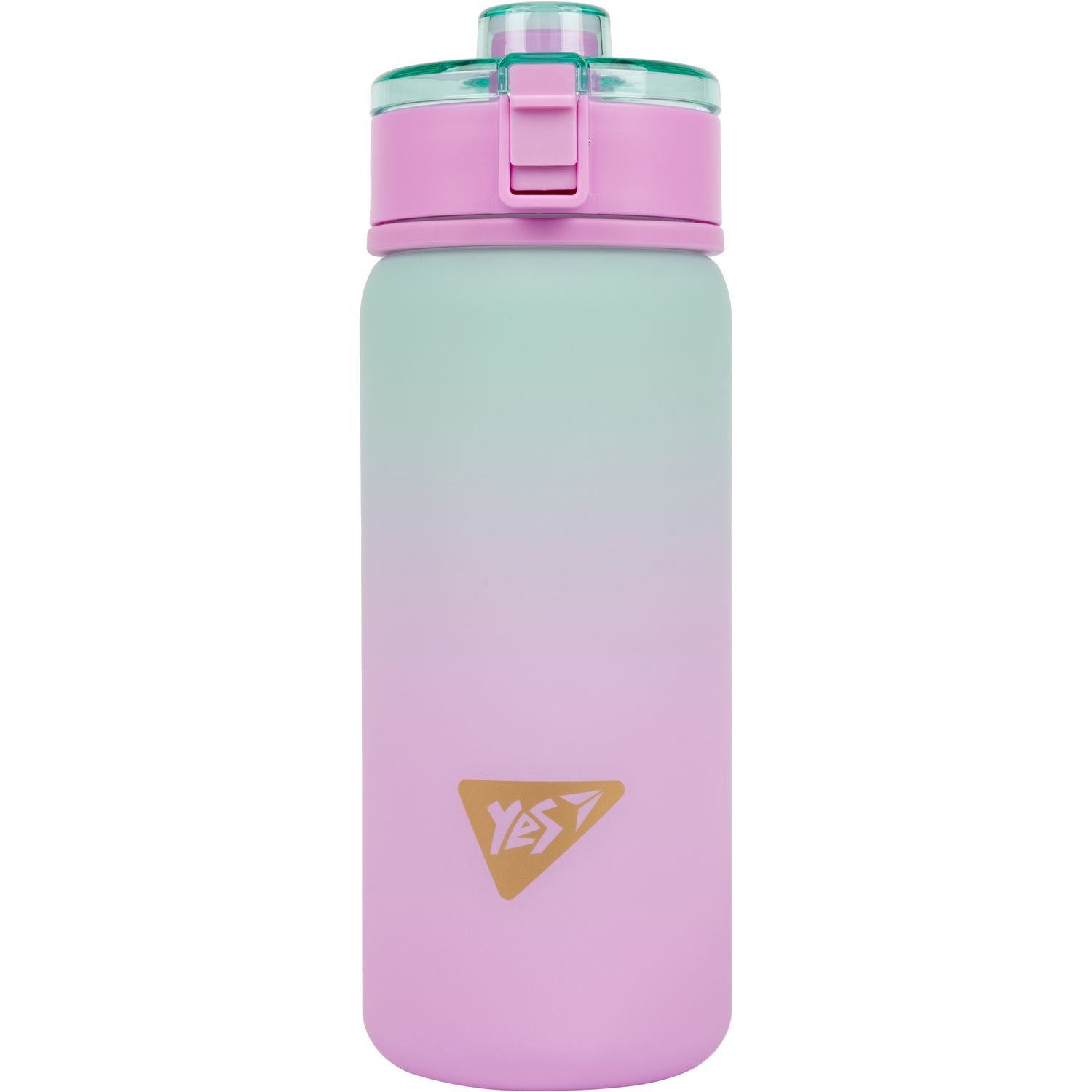 Пляшка для води Yes Glamour soft touch, 600 мл, рожева з бірюзовим (707959) - фото 1