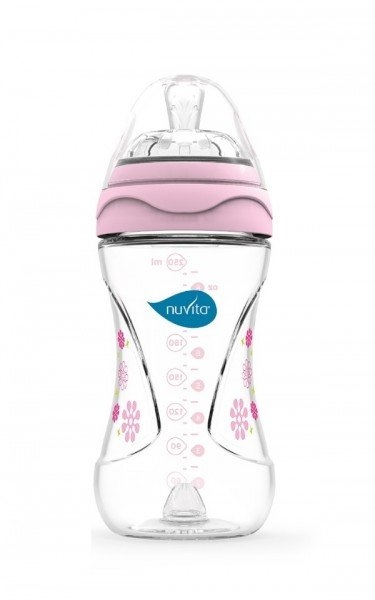 Пляшечка для годування Nuvita Mimic, антиколікова, 250 мл, рожевий (NV6030Pink) - фото 1