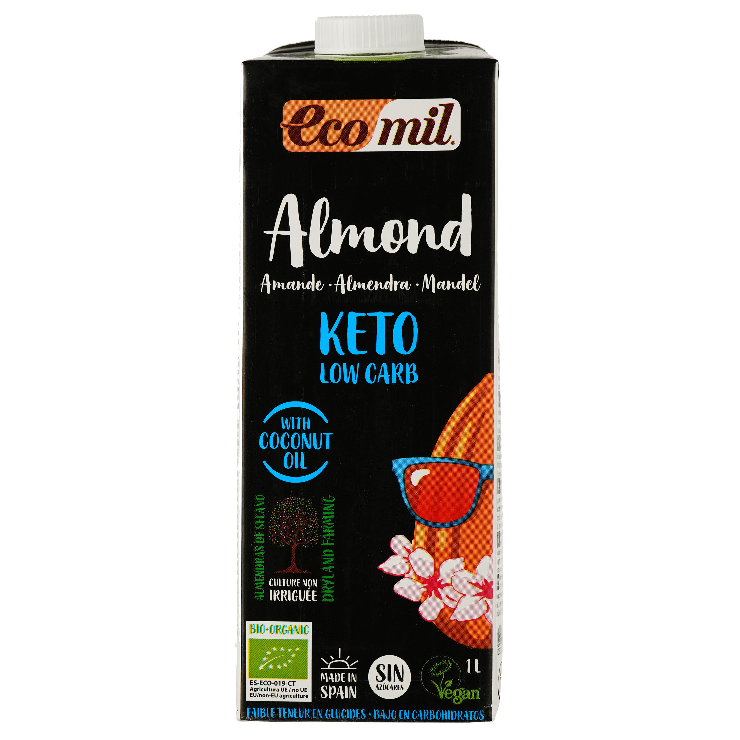 Органічний рослинний напій Ecomil Keto Low Carb Мигдаль без цукру 5% 1 л - фото 1