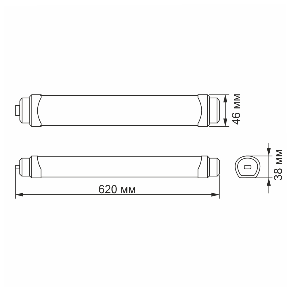 Cвітильник лінійний Videx LED 18W 0.6М IP65 5000K магістральний (VL-BNWL-18065) - фото 3