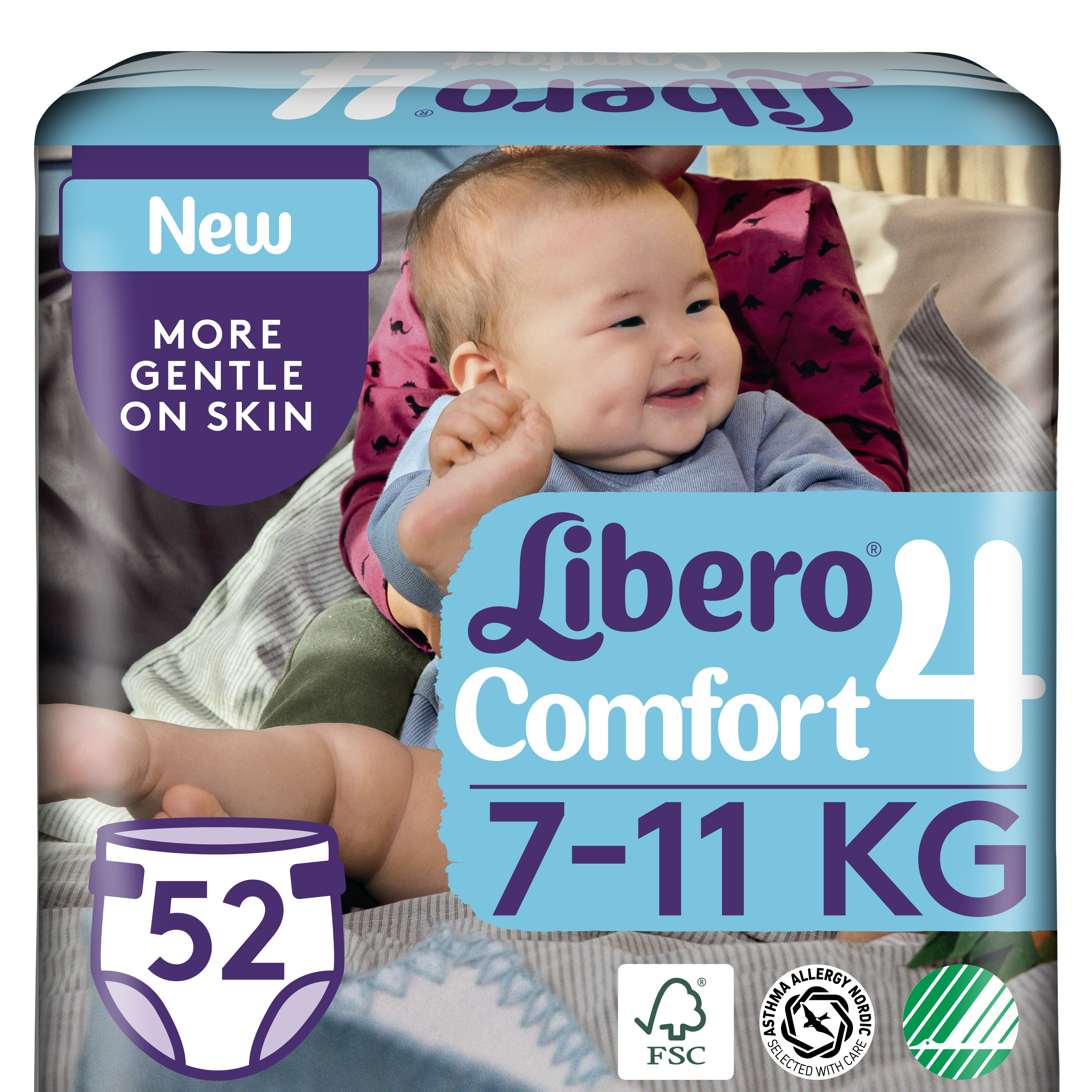 Подгузники Libero Comfort 4 (7-11 кг), 52 шт. - фото 1