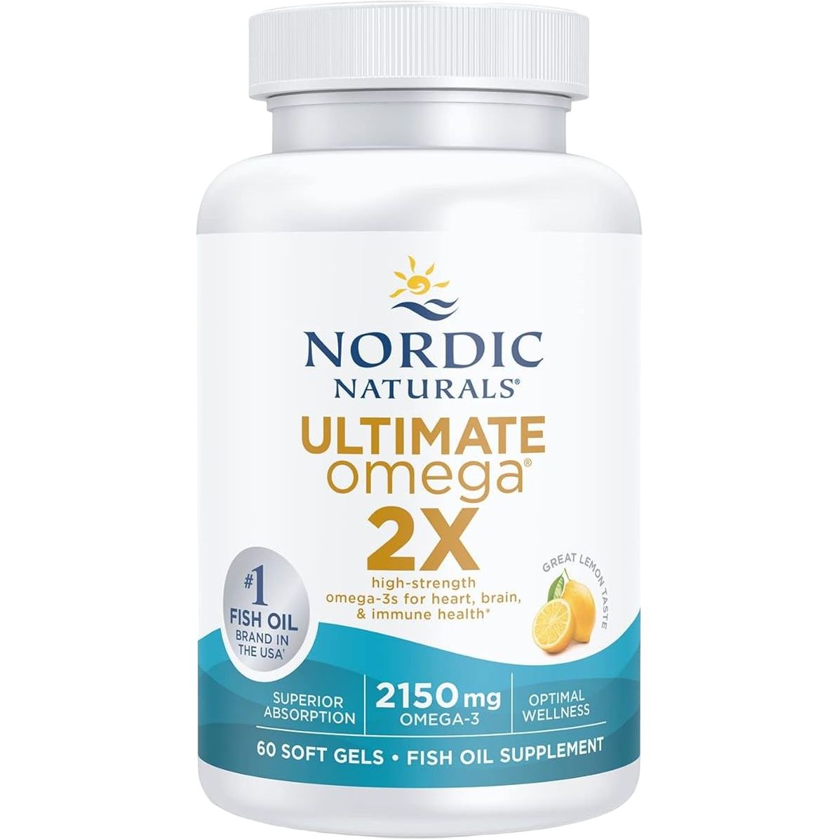 Риб'ячий жир Nordic Naturals Ultimate Omega 2x зі смаком лимона 60 капсул - фото 1