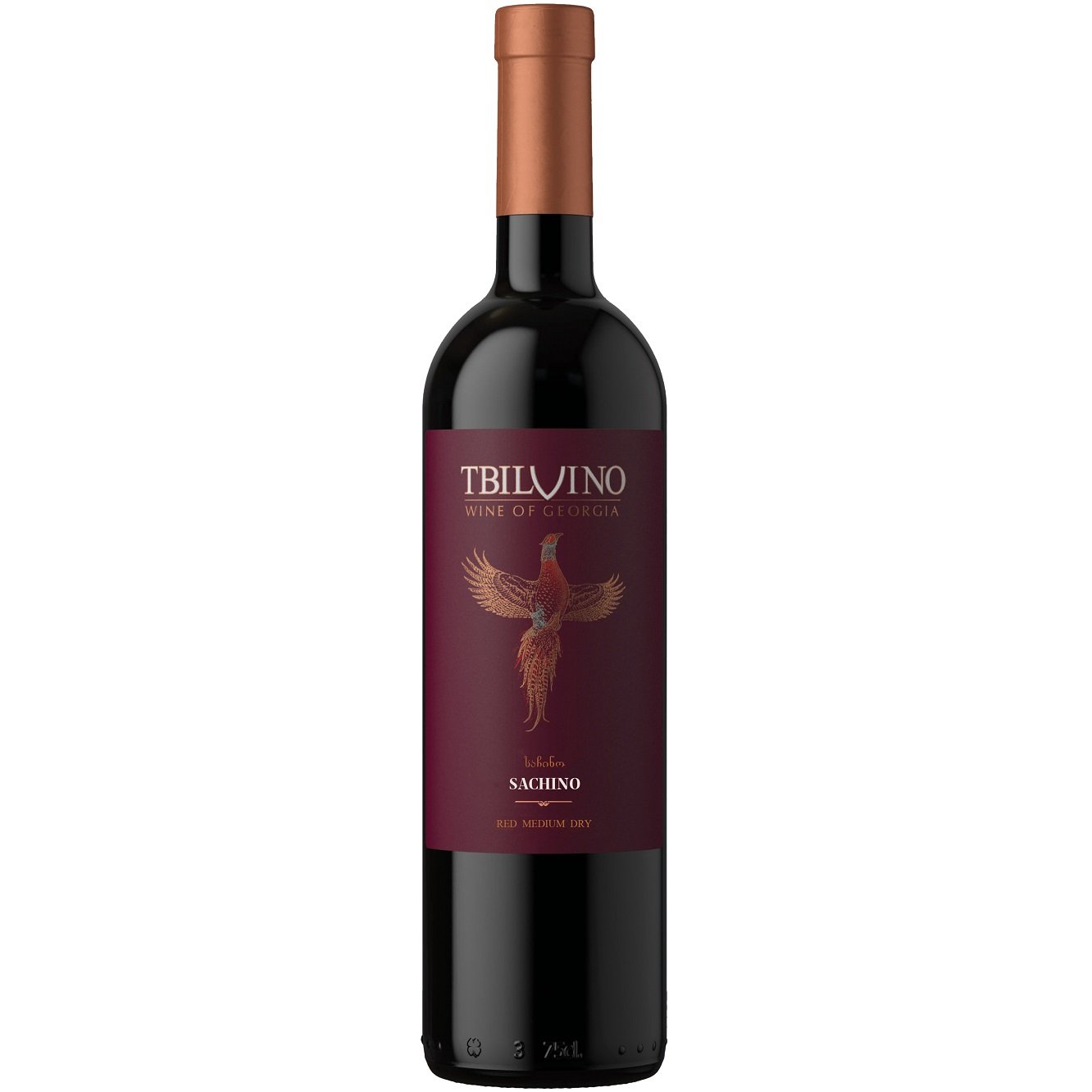 Вино Tbilvino Sachino, червоне, напівсухе, 12,5%, 0,75 л - фото 1